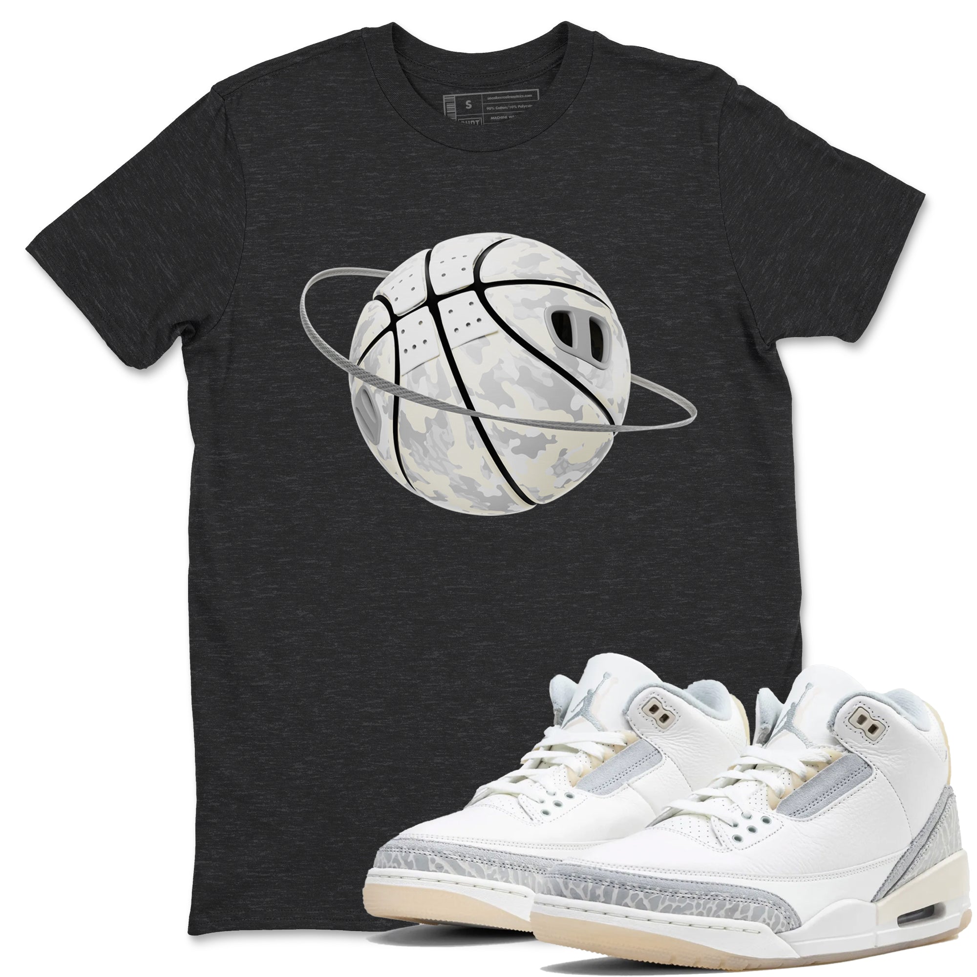 Camo Basketball Planet snkmatch Tees - Air Jordan 3 Ivory