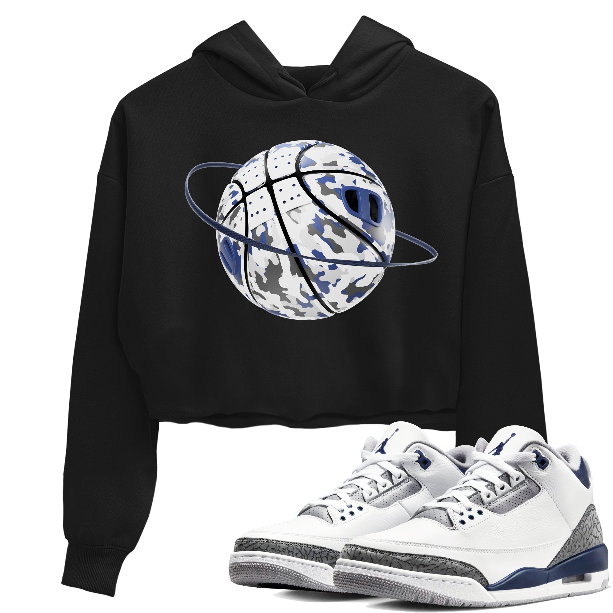 Camo Basketball Planet snkmatch Women's Top - Air Jordan 3 Midnight Navy 2023