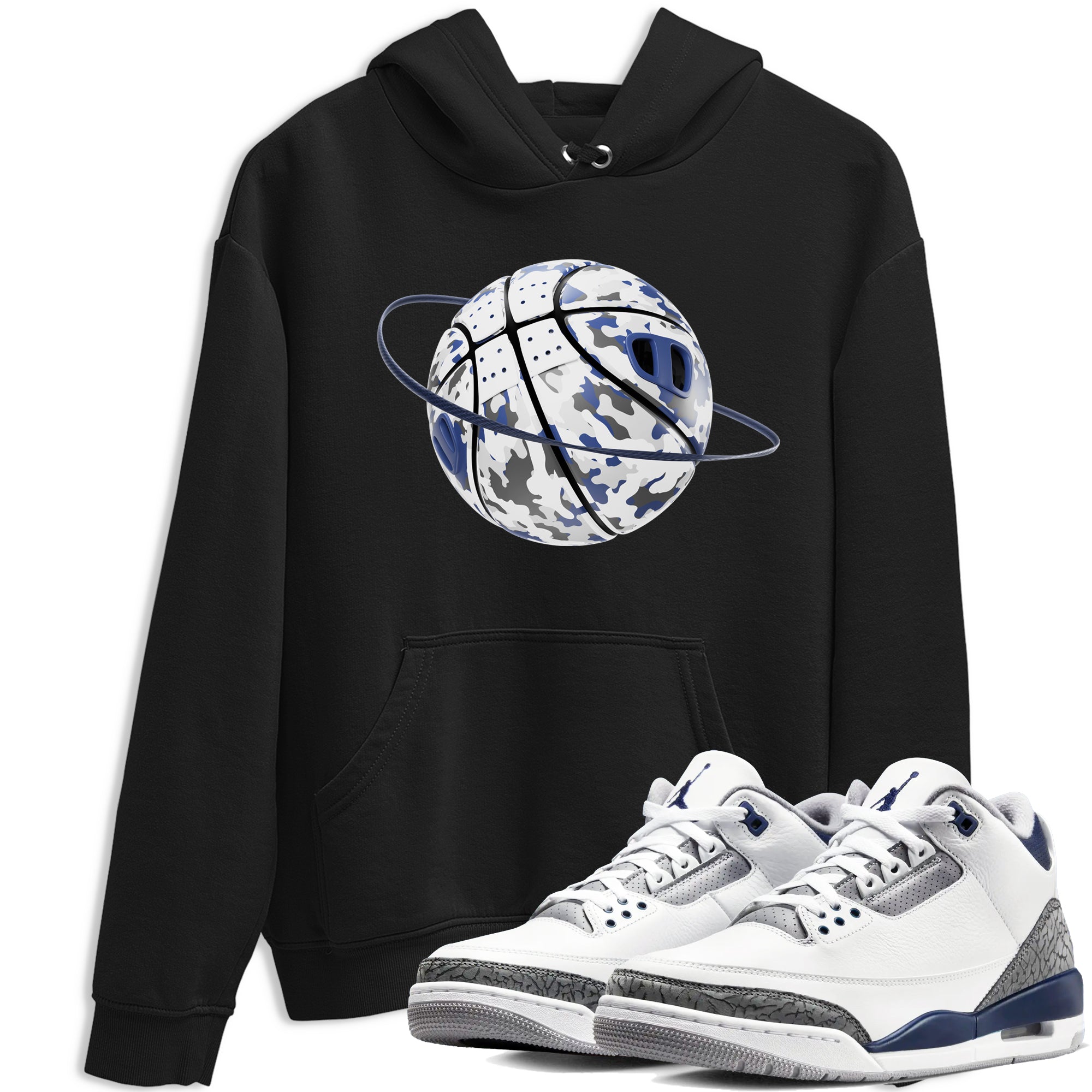 Camo Basketball Planet snkmatch Tees - Air Jordan 3 Midnight Navy 2023