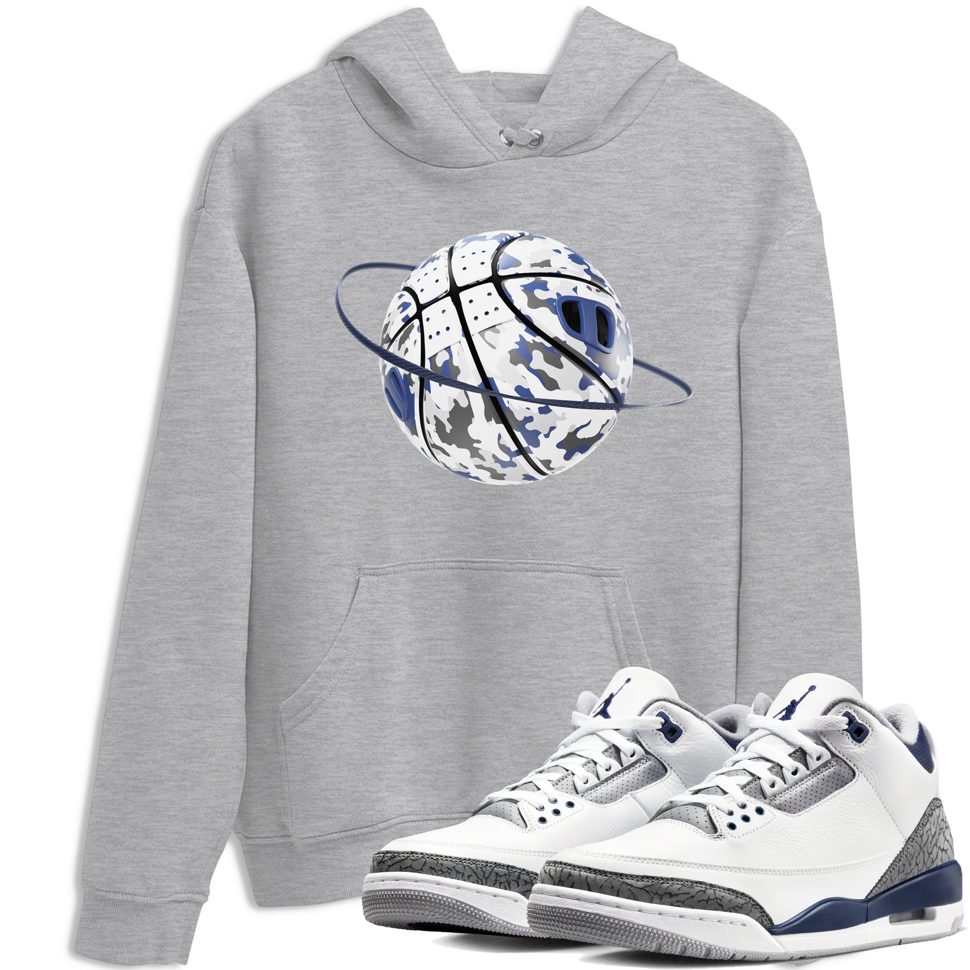 Camo Basketball Planet snkmatch Tees - Air Jordan 3 Midnight Navy 2023