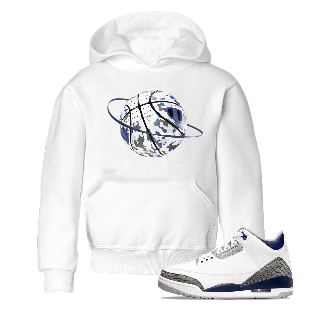 Camo Basketball Planet snkmatch Tees Kids - Air Jordan 3 Midnight Navy 2023