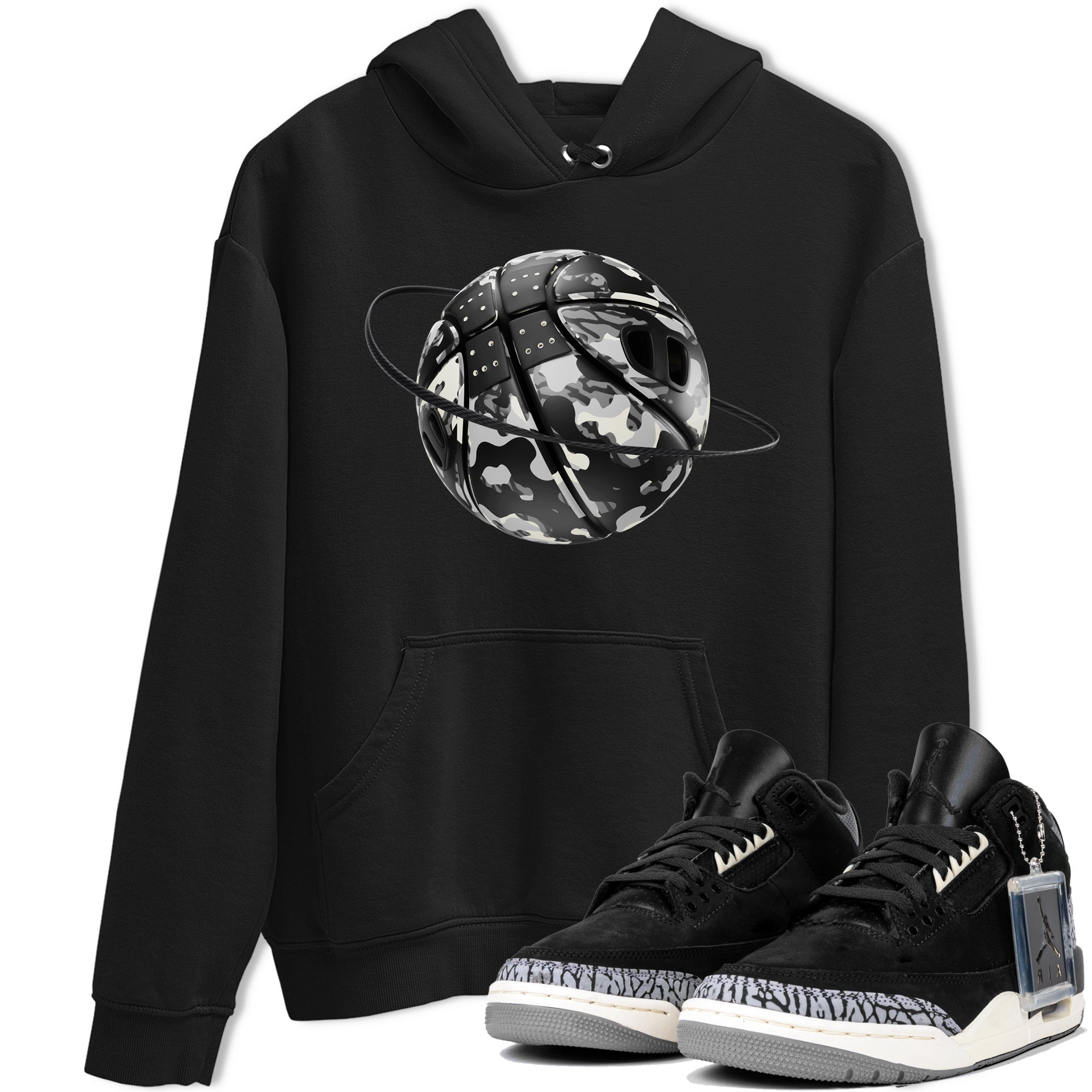 Camo Basketball Planet snkmatch Tee - Air Jordan 3 Off Noir