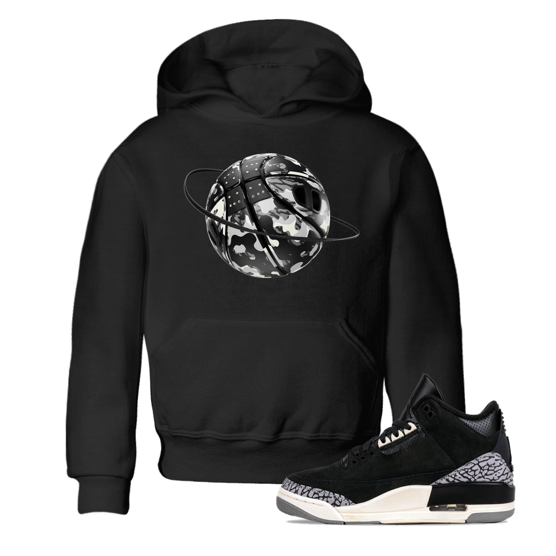 Camo Basketball Planet snkmatch Tee Kids - Air Jordan 3 Off Noir