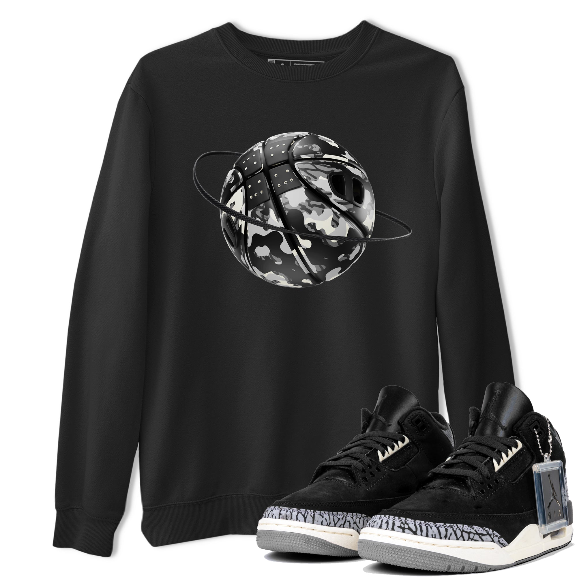 Camo Basketball Planet snkmatch Tee - Air Jordan 3 Off Noir