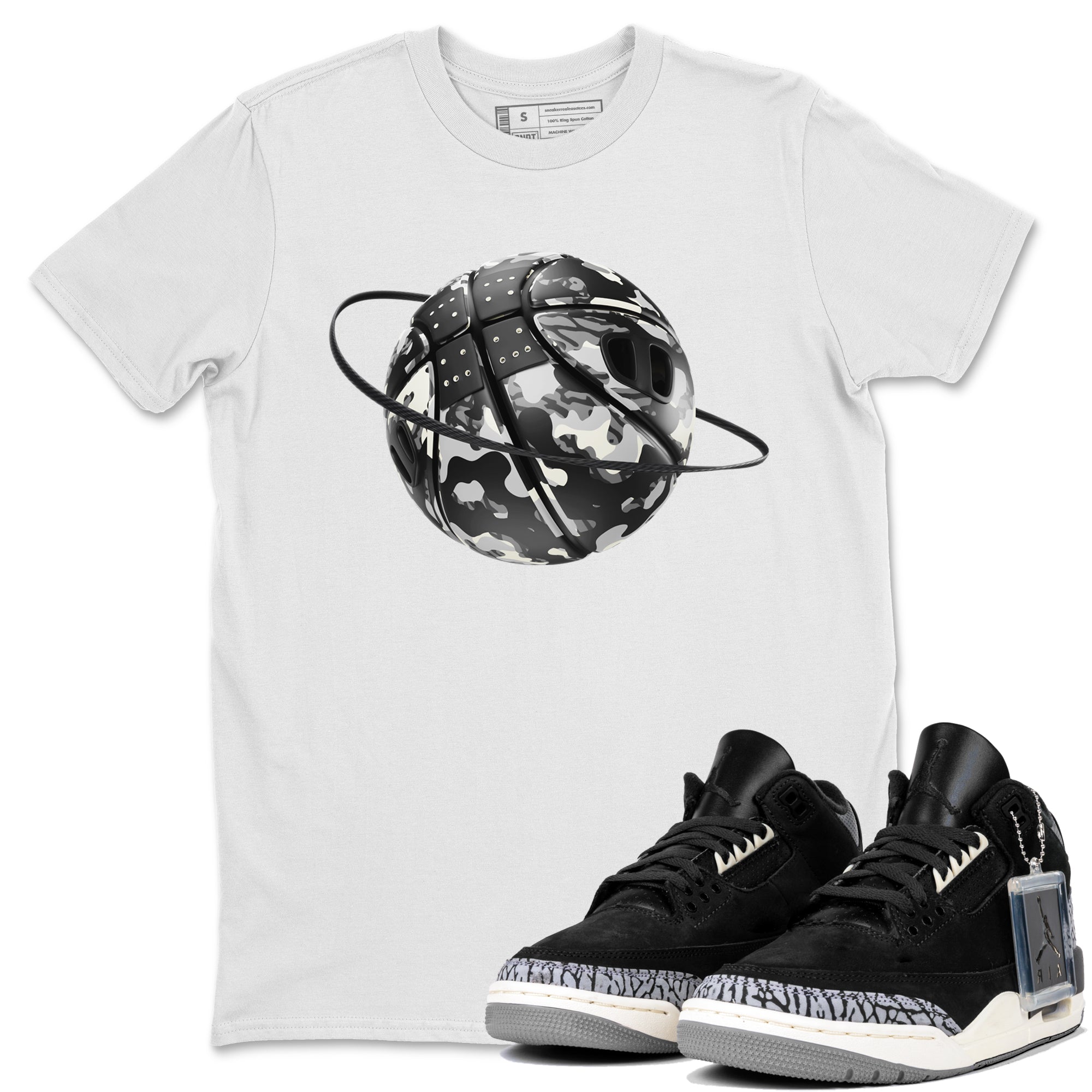 Camo Basketball Planet snkmatch Tee - Air Jordan 3 Off Noir