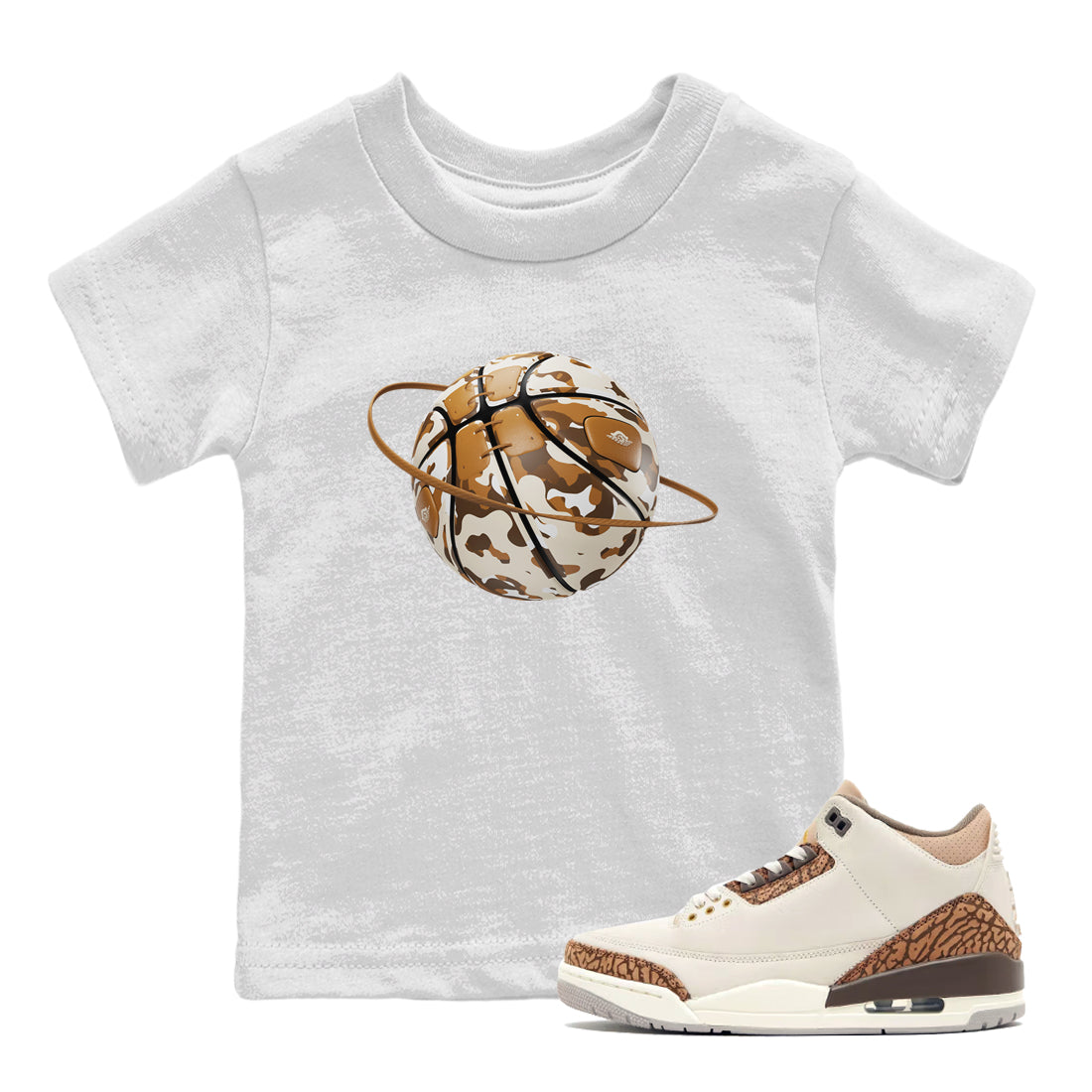 Camo Basketball Planet snkmatch Tee Kids - Air Jordan 3 Palomino