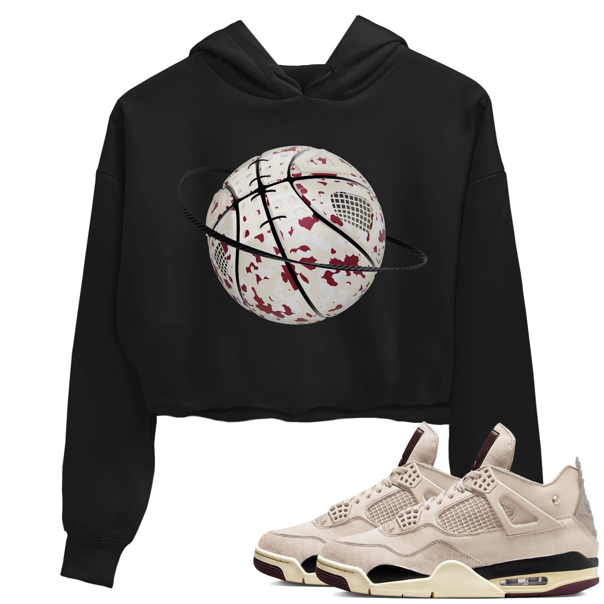 Camo Basketball Planet snkmatch Women's Top - Air Jordan 4 A Ma Maniere x Fossil Stone