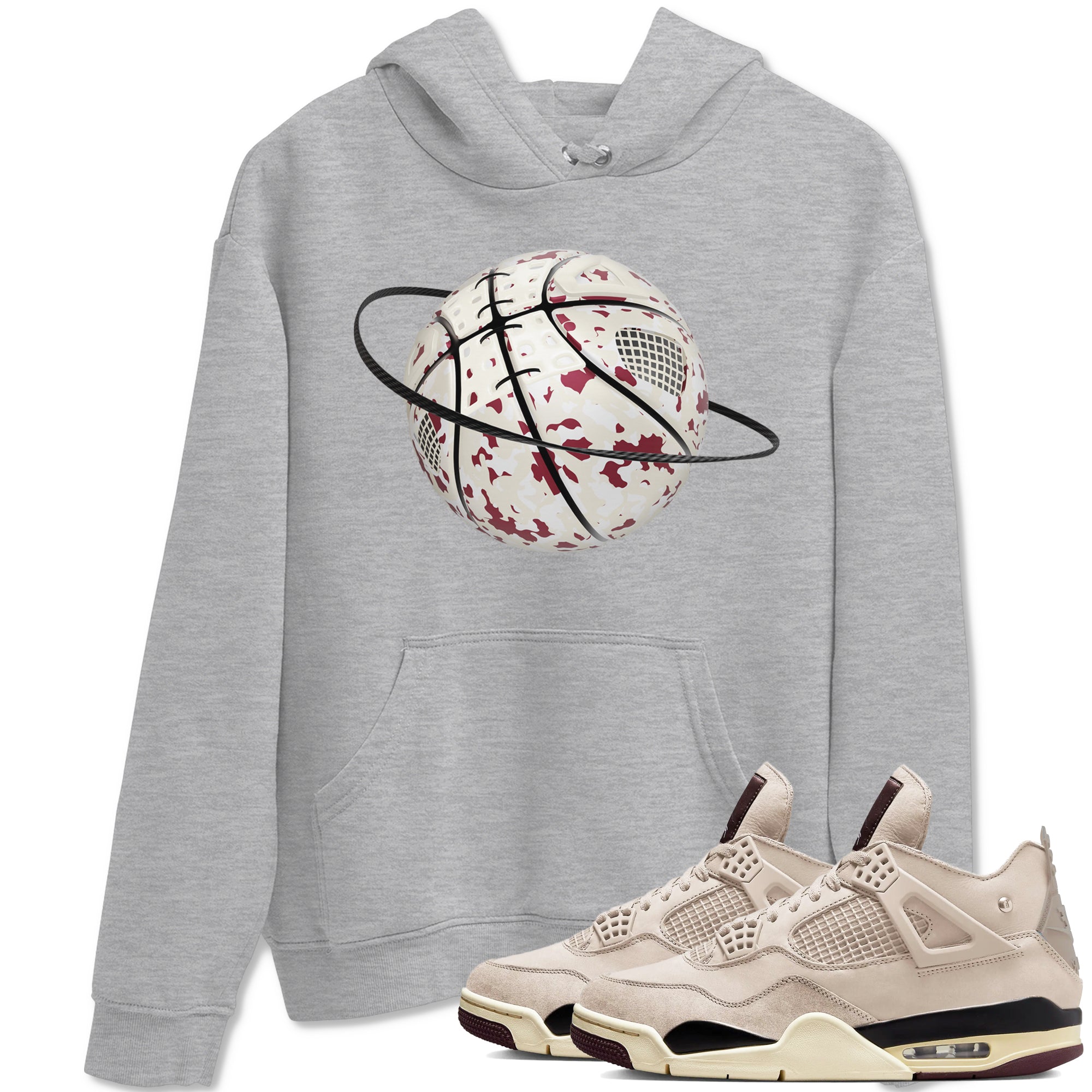 Camo Basketball Planet snkmatch Tees - Air Jordan 4 A Ma Maniere x Fossil Stone