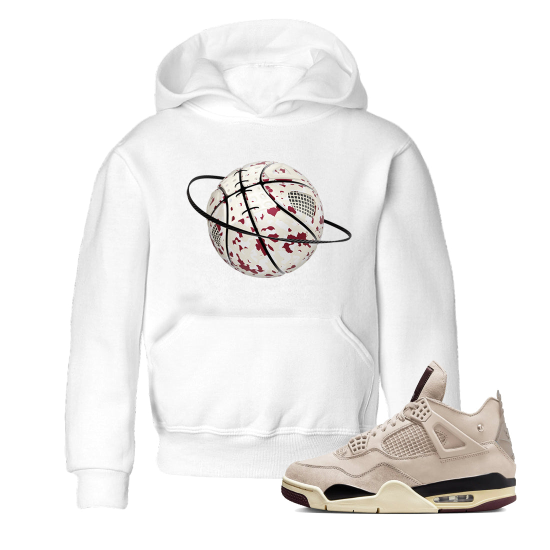 Camo Basketball Planet snkmatch Tees Kids - Air Jordan 4 A Ma Maniere x Fossil Stone