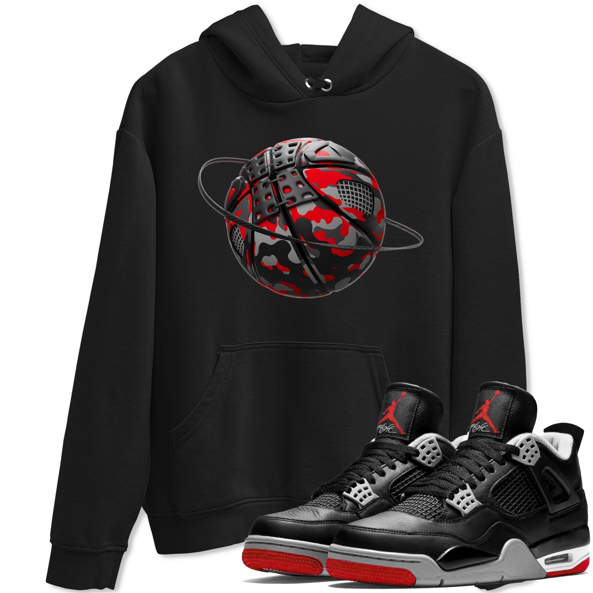Camo Basketball Planet snkmatch Tee - Air Jordan 4 Bred Reimagined