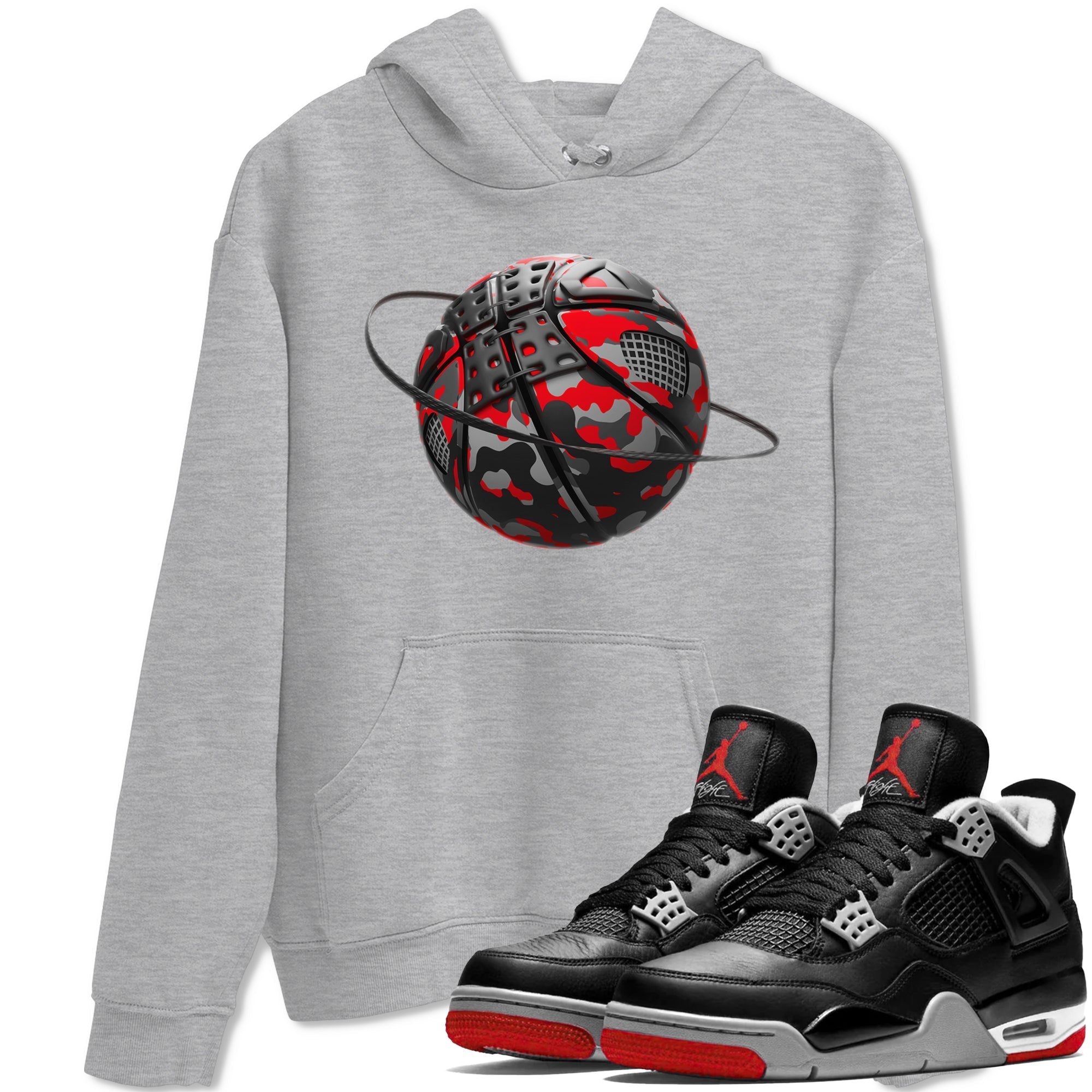 Camo Basketball Planet snkmatch Tee - Air Jordan 4 Bred Reimagined