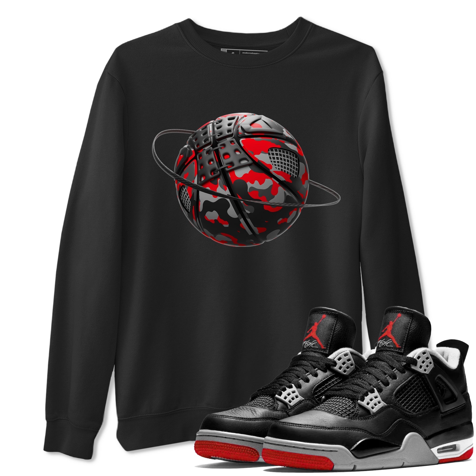 Camo Basketball Planet snkmatch Tee - Air Jordan 4 Bred Reimagined
