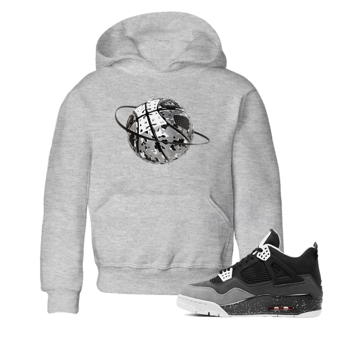 Camo Basketball Planet snkmatch Tees Kids - Air Jordan 4 Fear