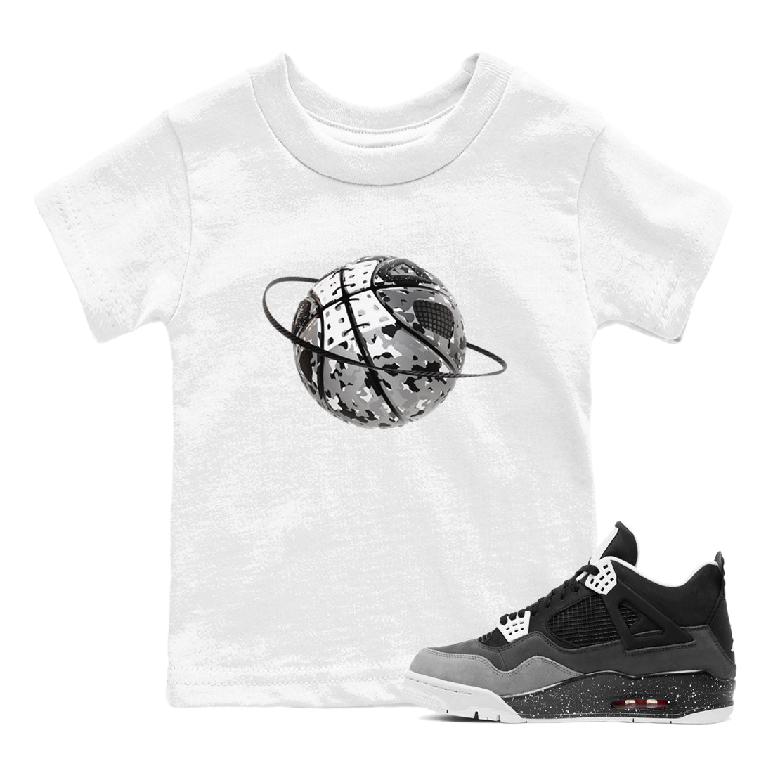 Camo Basketball Planet snkmatch Tees Kids - Air Jordan 4 Fear