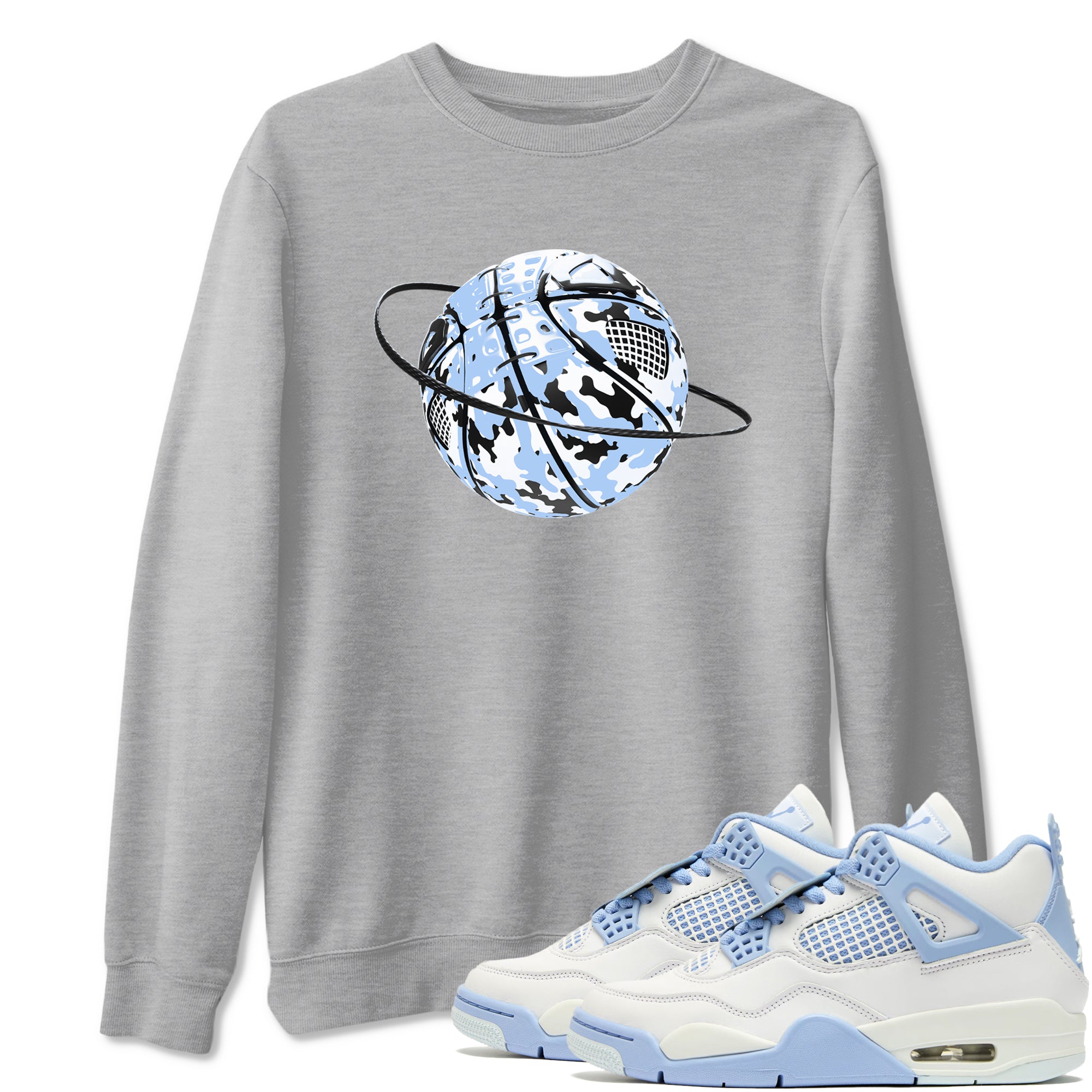 Camo Basketball Planet snkmatch Tees - Air Jordan 4 Forget Me Not