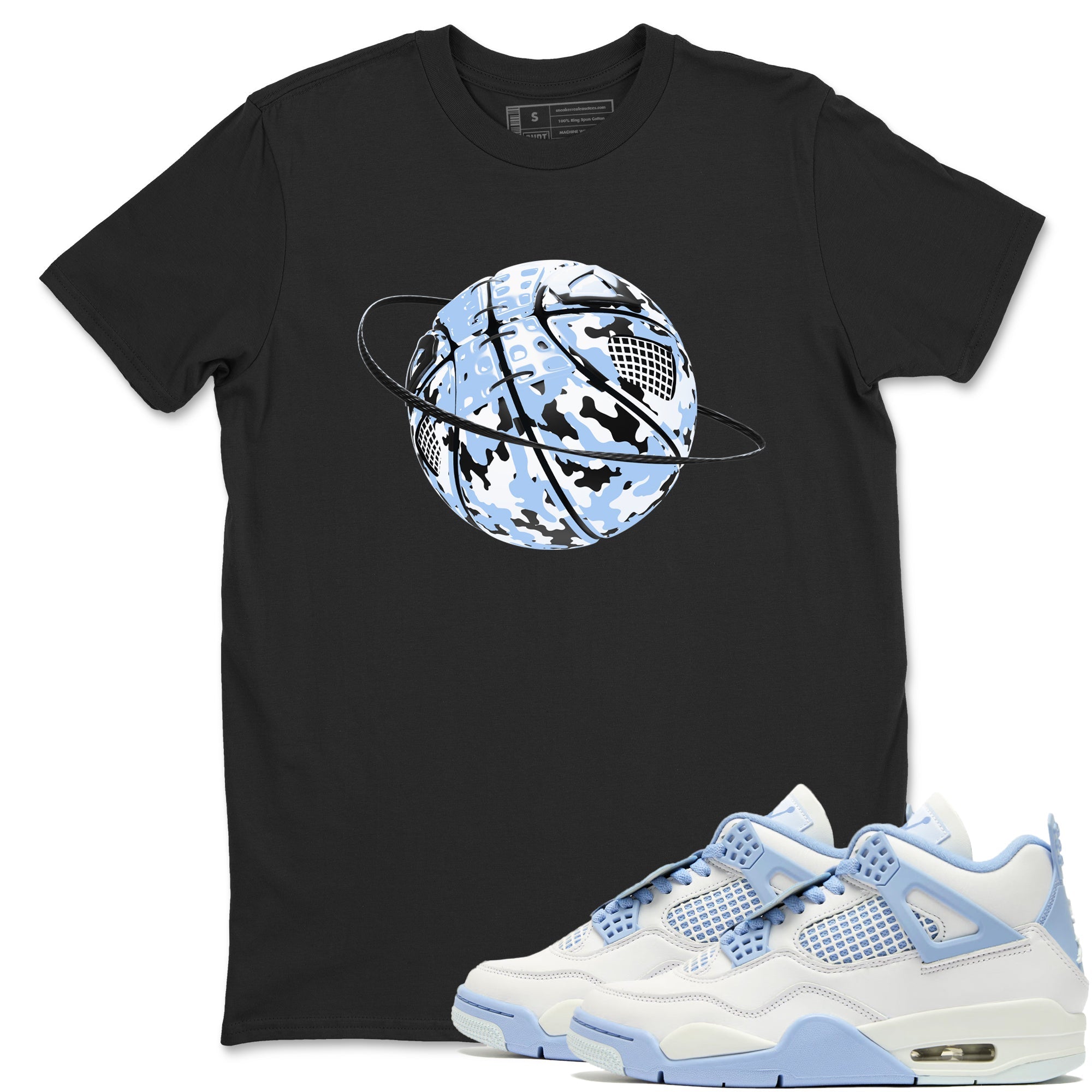 Camo Basketball Planet snkmatch Tees - Air Jordan 4 Forget Me Not
