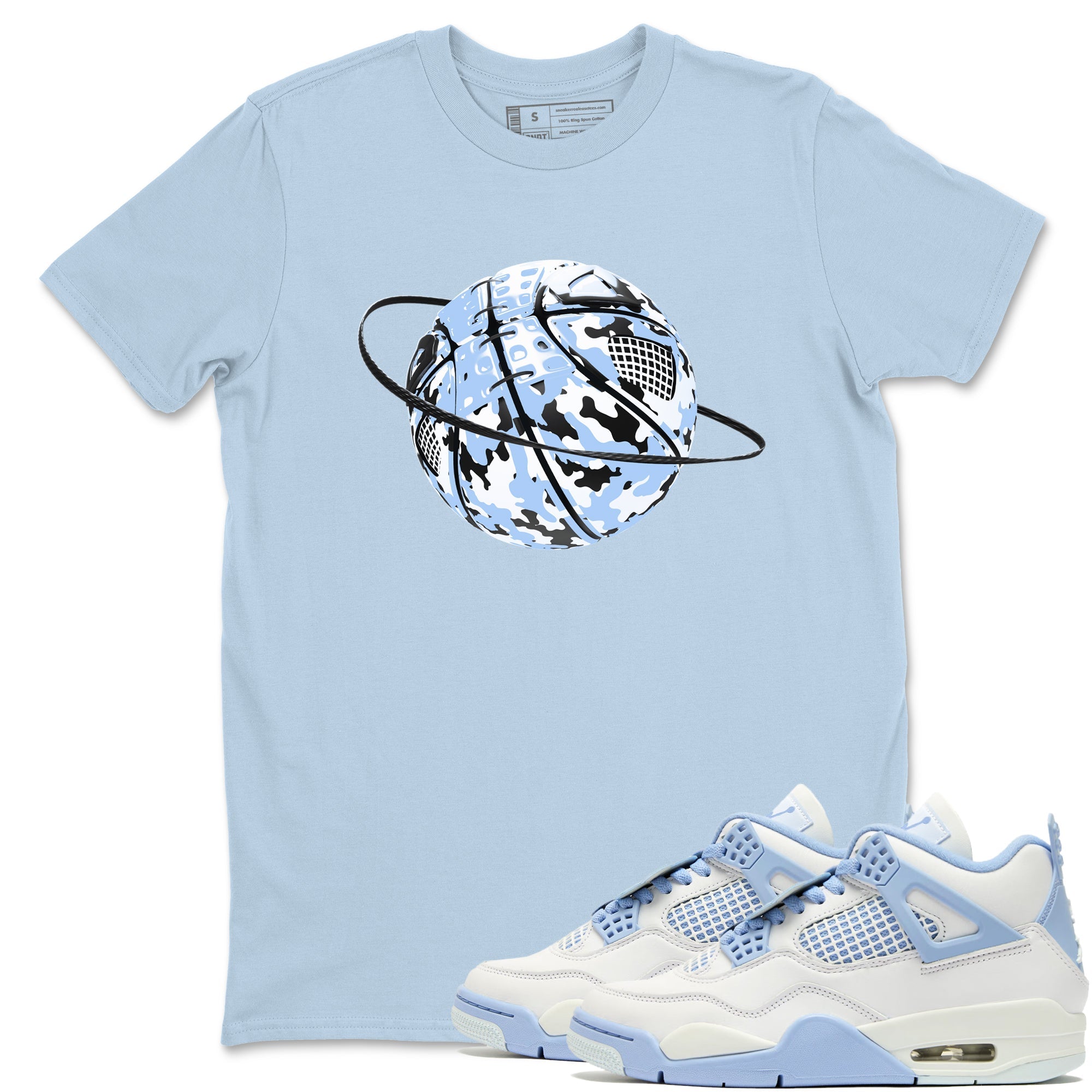 Camo Basketball Planet snkmatch Tees - Air Jordan 4 Forget Me Not