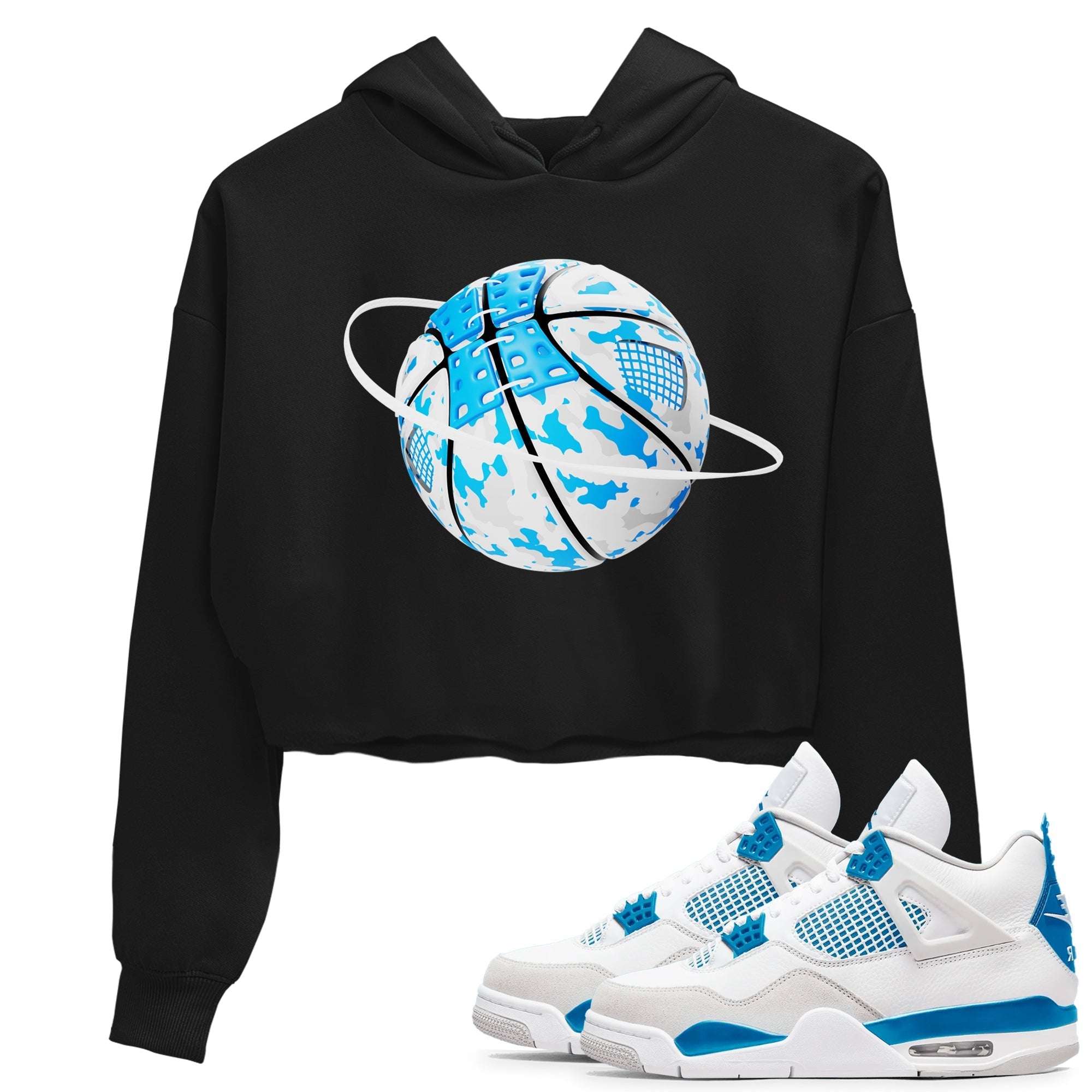 Camo Basketball Planet snkmatch Women's Top - Air Jordan 4 Military Blue