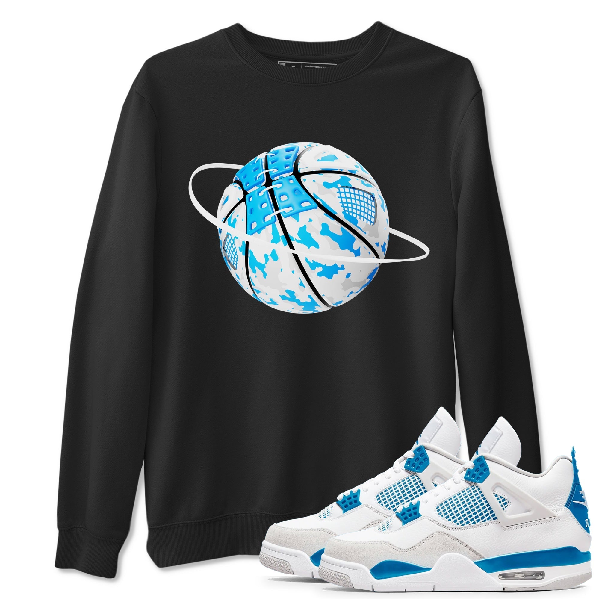 Camo Basketball Planet snkmatch Tees - Air Jordan 4 Military Blue