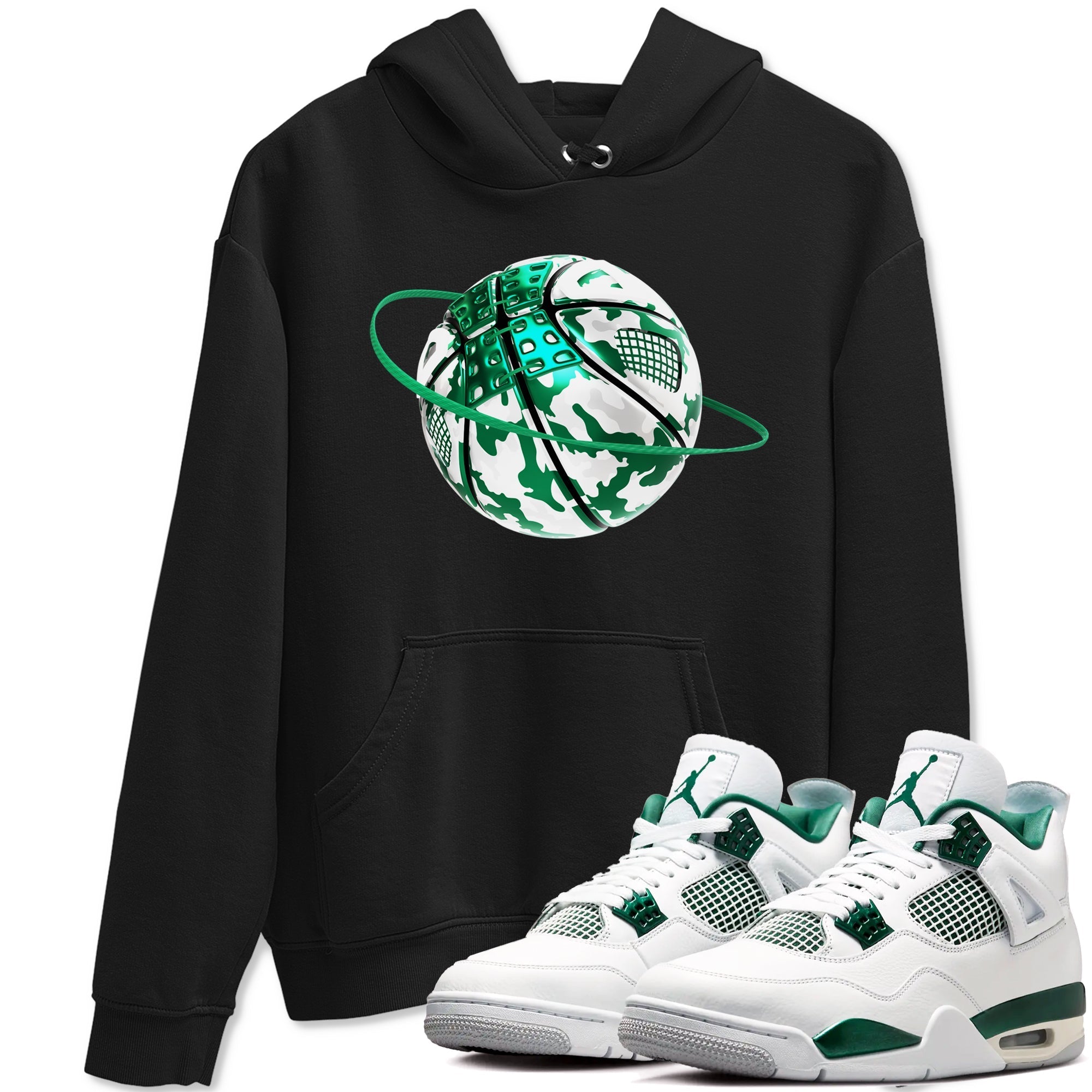 Camo Basketball Planet snkmatch Tees - Air Jordan 4 Oxidized Green