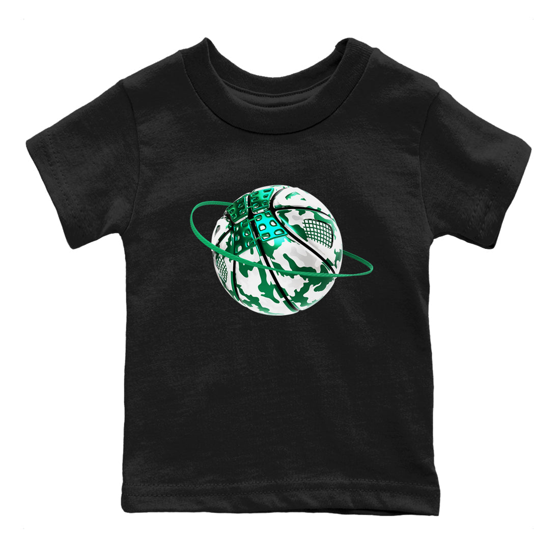 Camo Basketball Planet snkmatch Tees Kids - Air Jordan 4 Oxidized Green