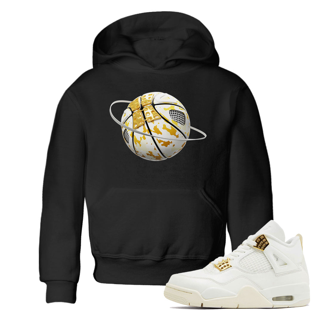 Camo Basketball Planet snkmatch Tees Kids - Air Jordan 4 Sail 2024
