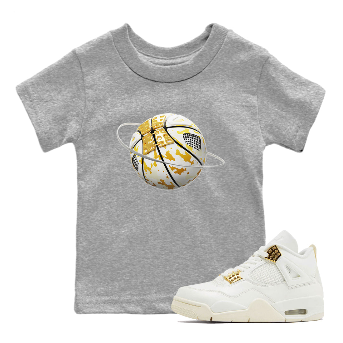 Camo Basketball Planet snkmatch Tees Kids - Air Jordan 4 Sail 2024