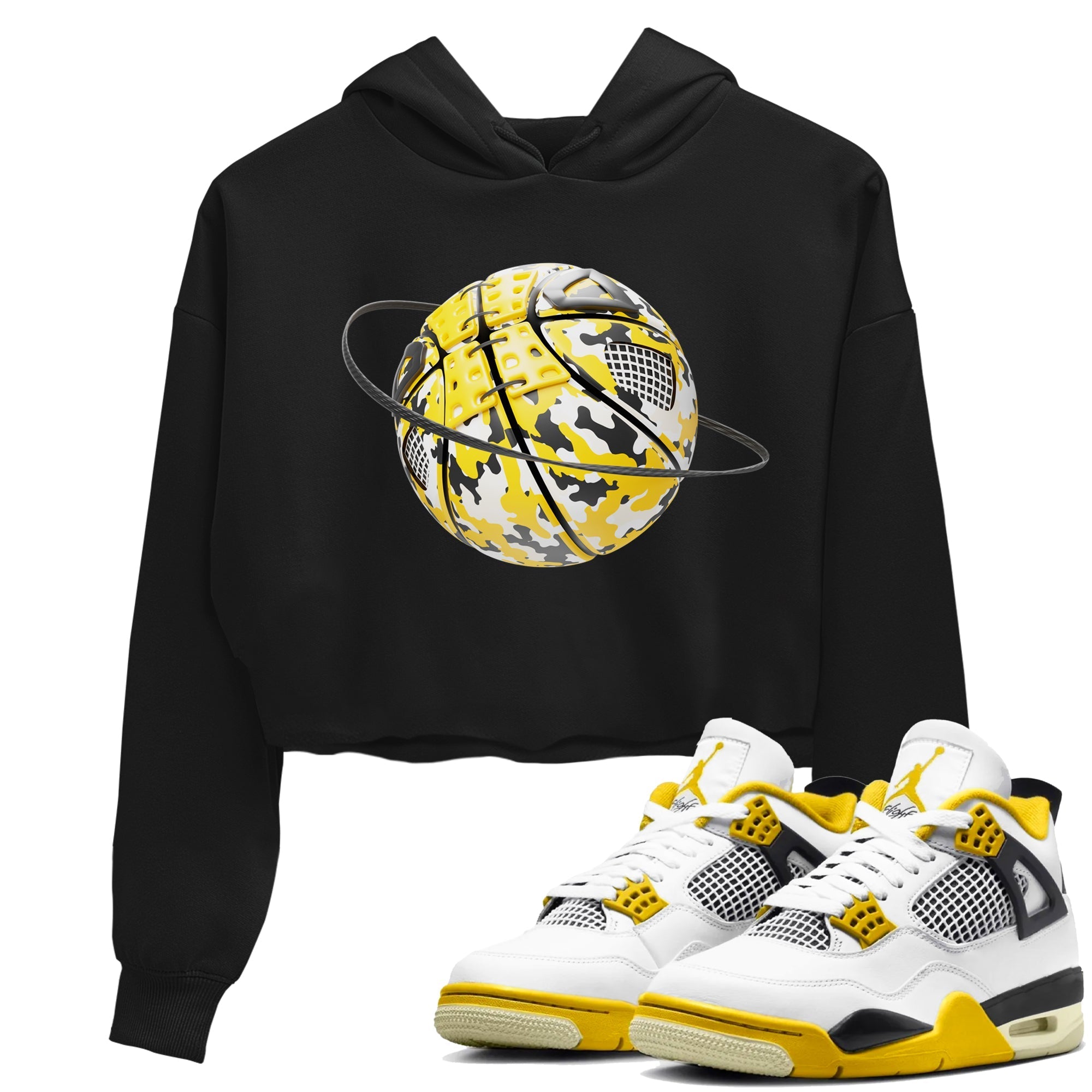 Camo Basketball Planet snkmatch Women's Top - Air Jordan 4 Vivid Sulfur