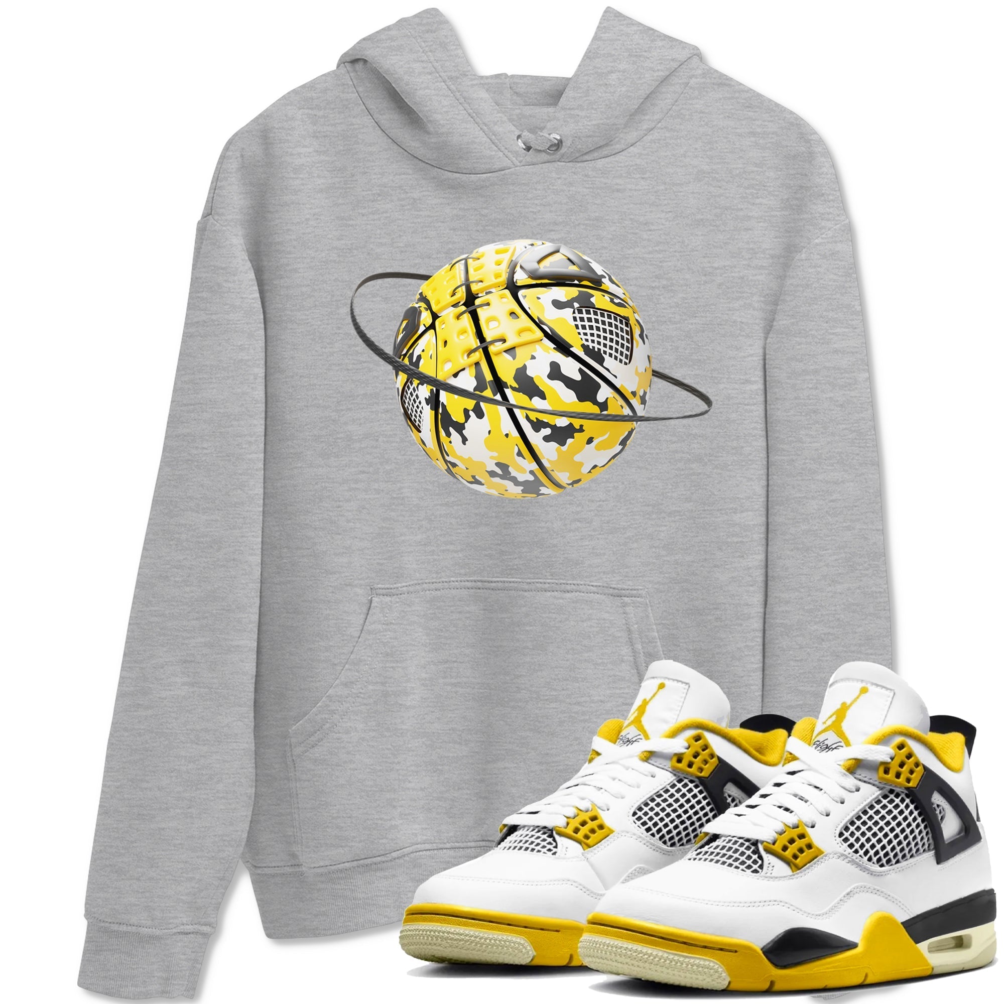 Camo Basketball Planet snkmatch Tees - Air Jordan 4 Vivid Sulfur