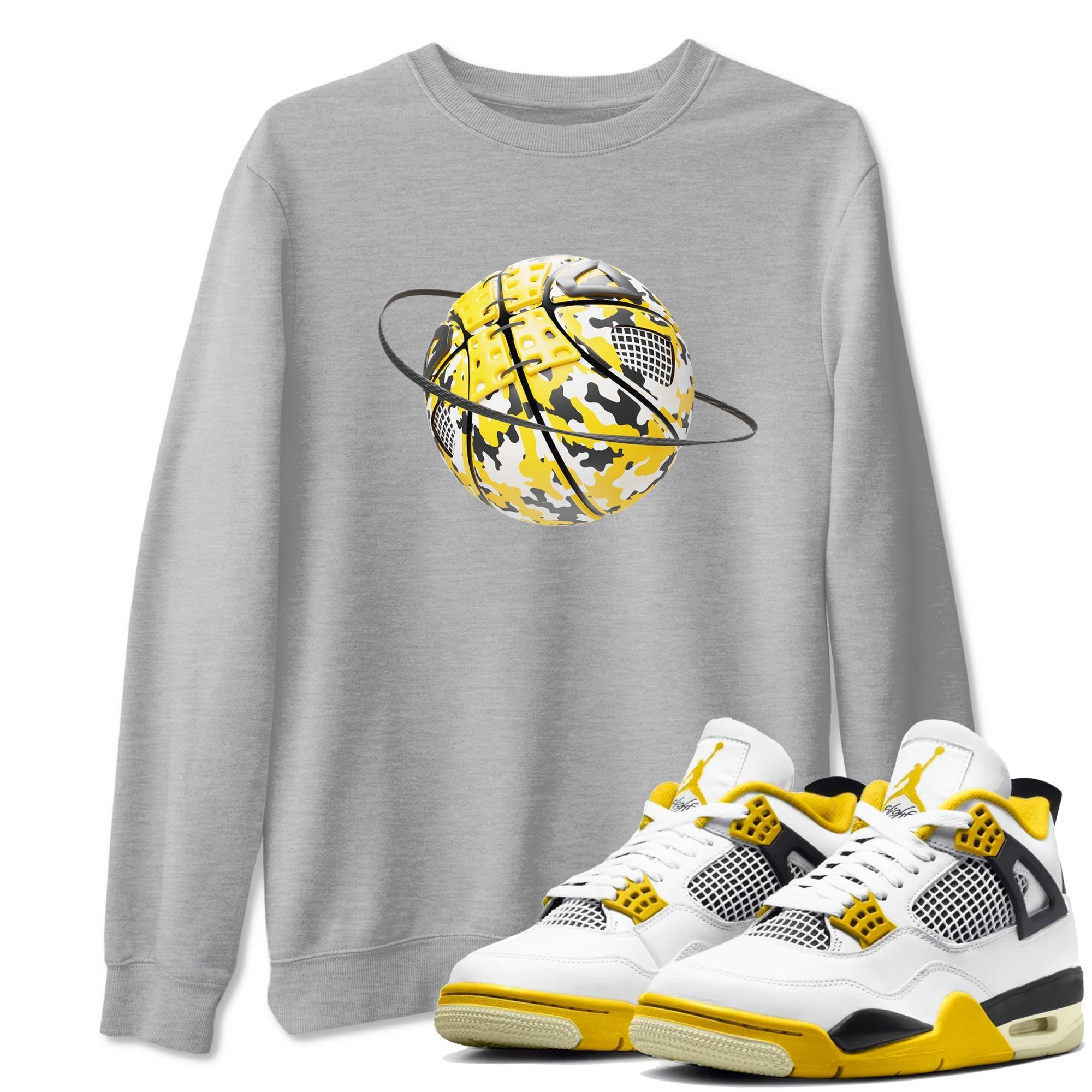 Camo Basketball Planet snkmatch Tees - Air Jordan 4 Vivid Sulfur