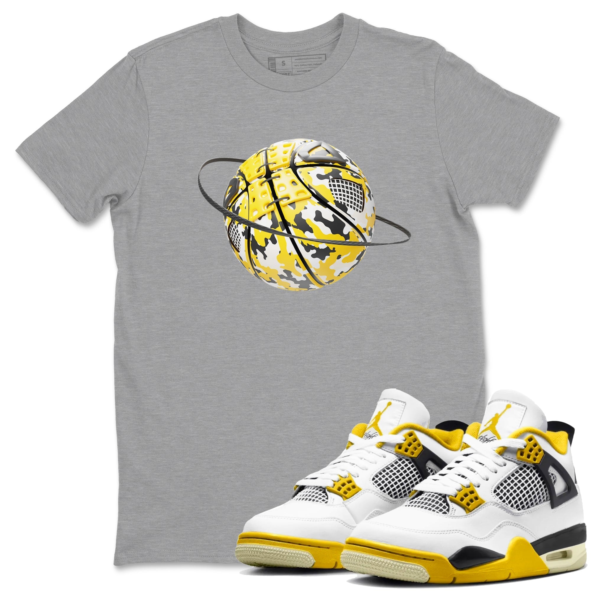 Camo Basketball Planet snkmatch Tees - Air Jordan 4 Vivid Sulfur