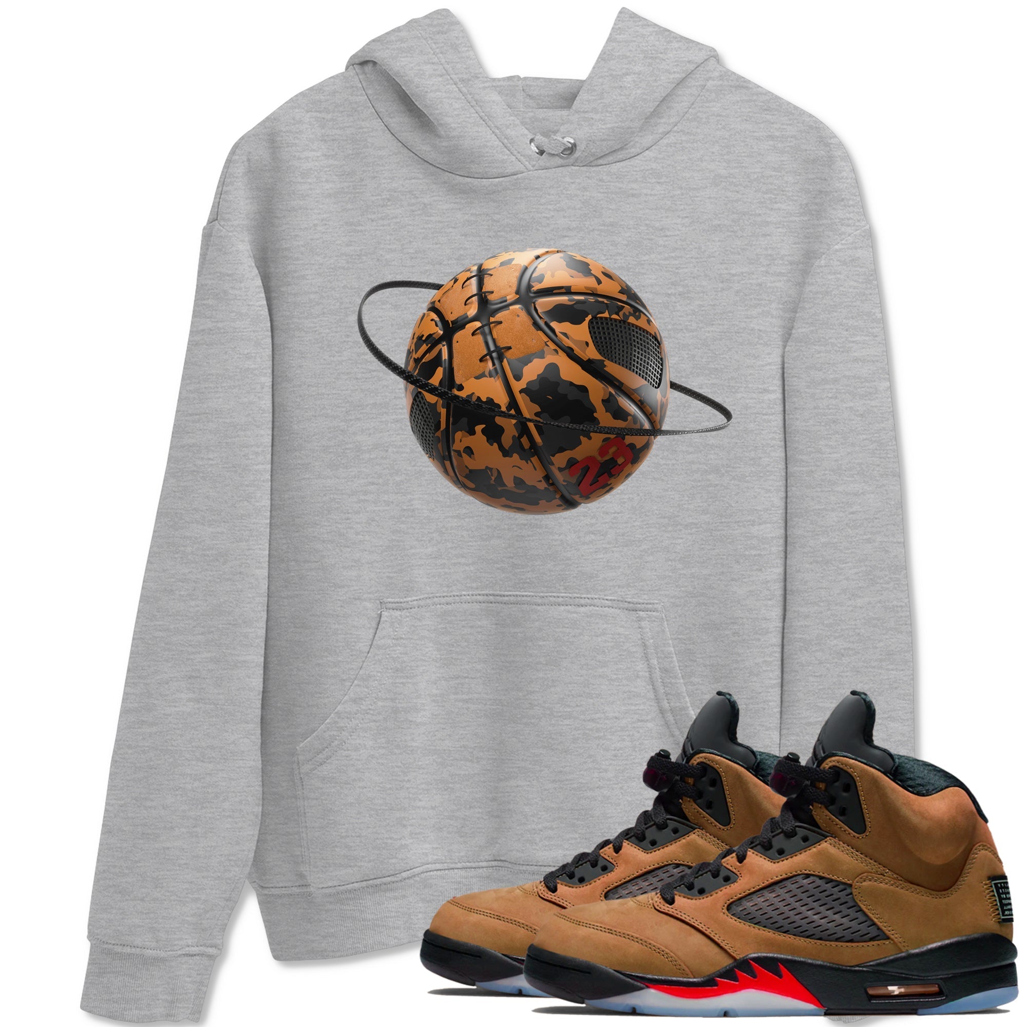 Camo Basketball Planet snkmatch Tees - Air Jordan 5 Archaeo Brown