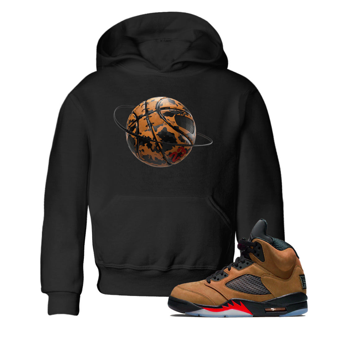 Camo Basketball Planet snkmatch Tees Kids - Air Jordan 5 Archaeo Brown