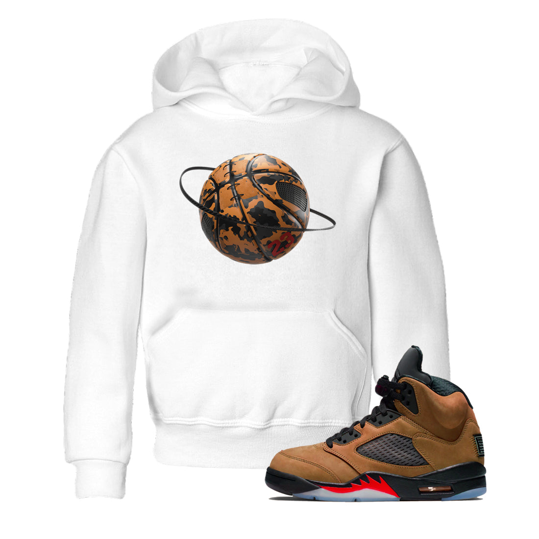 Camo Basketball Planet snkmatch Tees Kids - Air Jordan 5 Archaeo Brown