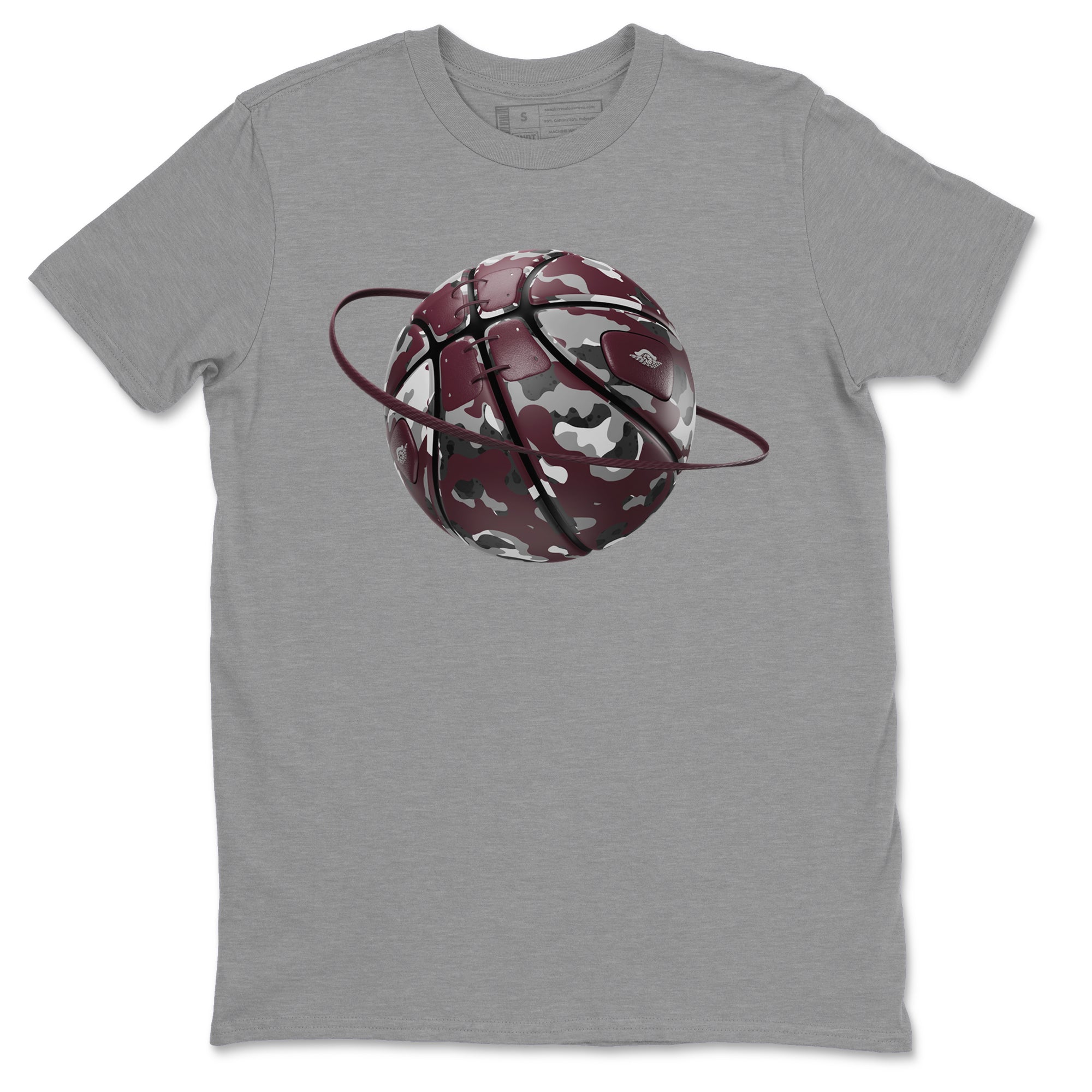 Camo Basketball Planet snkmatch Tee - Air Jordan 5 Burgundy