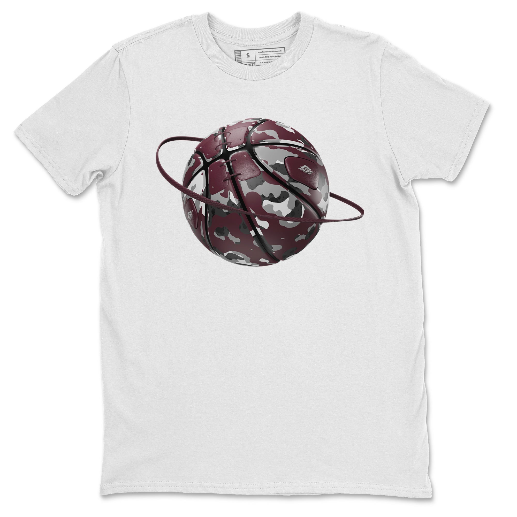 Camo Basketball Planet snkmatch Tee - Air Jordan 5 Burgundy