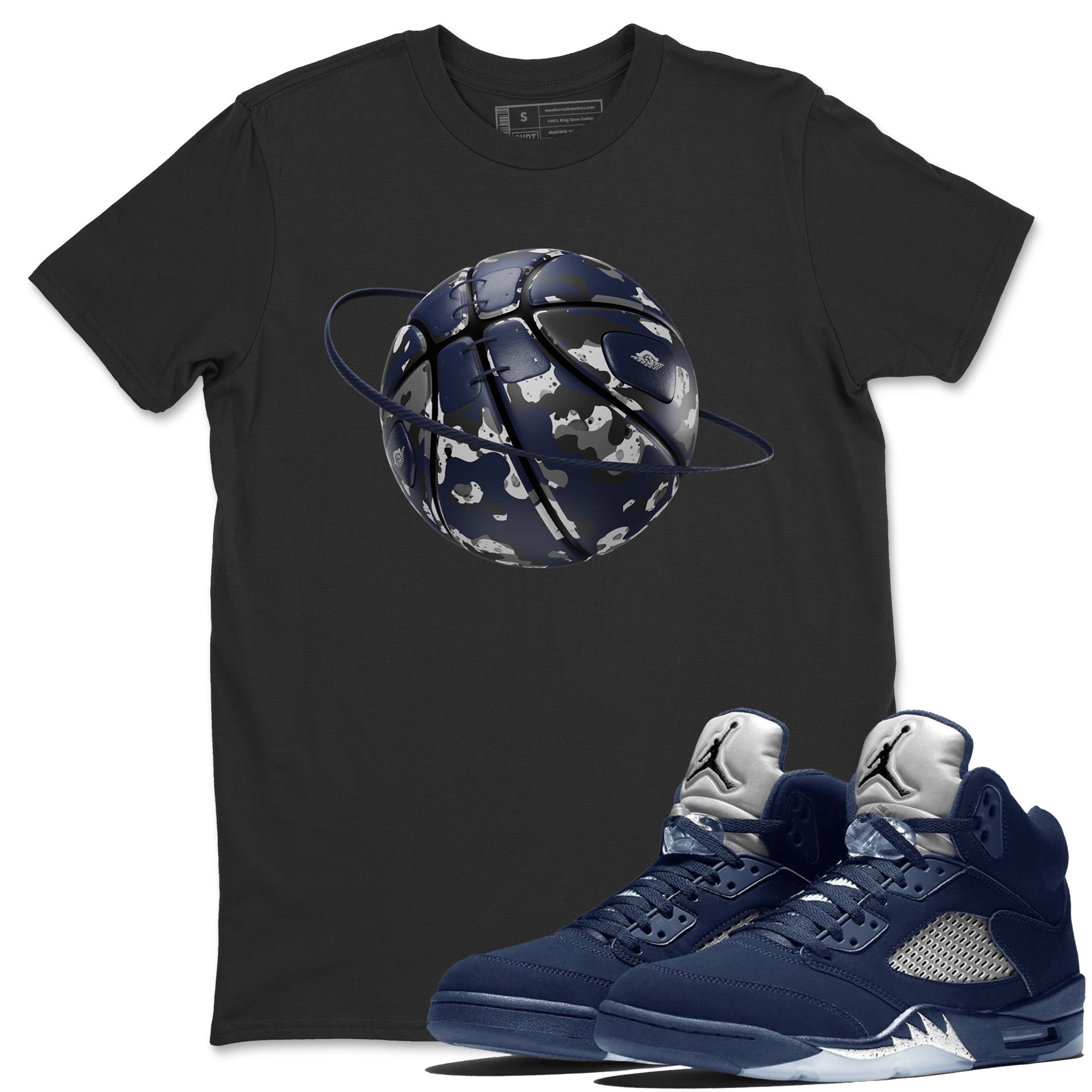 Camo Basketball Planet snkmatch Tee - Air Jordan 5 Georgetown