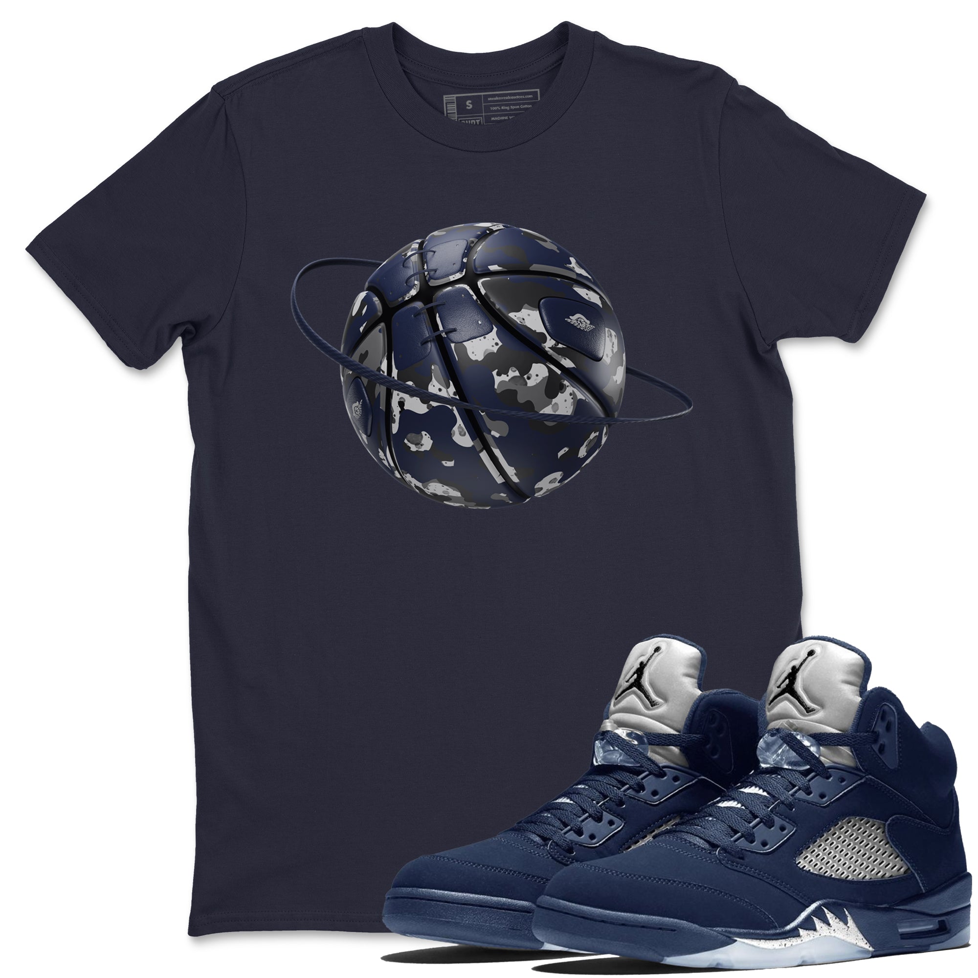 Camo Basketball Planet snkmatch Tee - Air Jordan 5 Georgetown