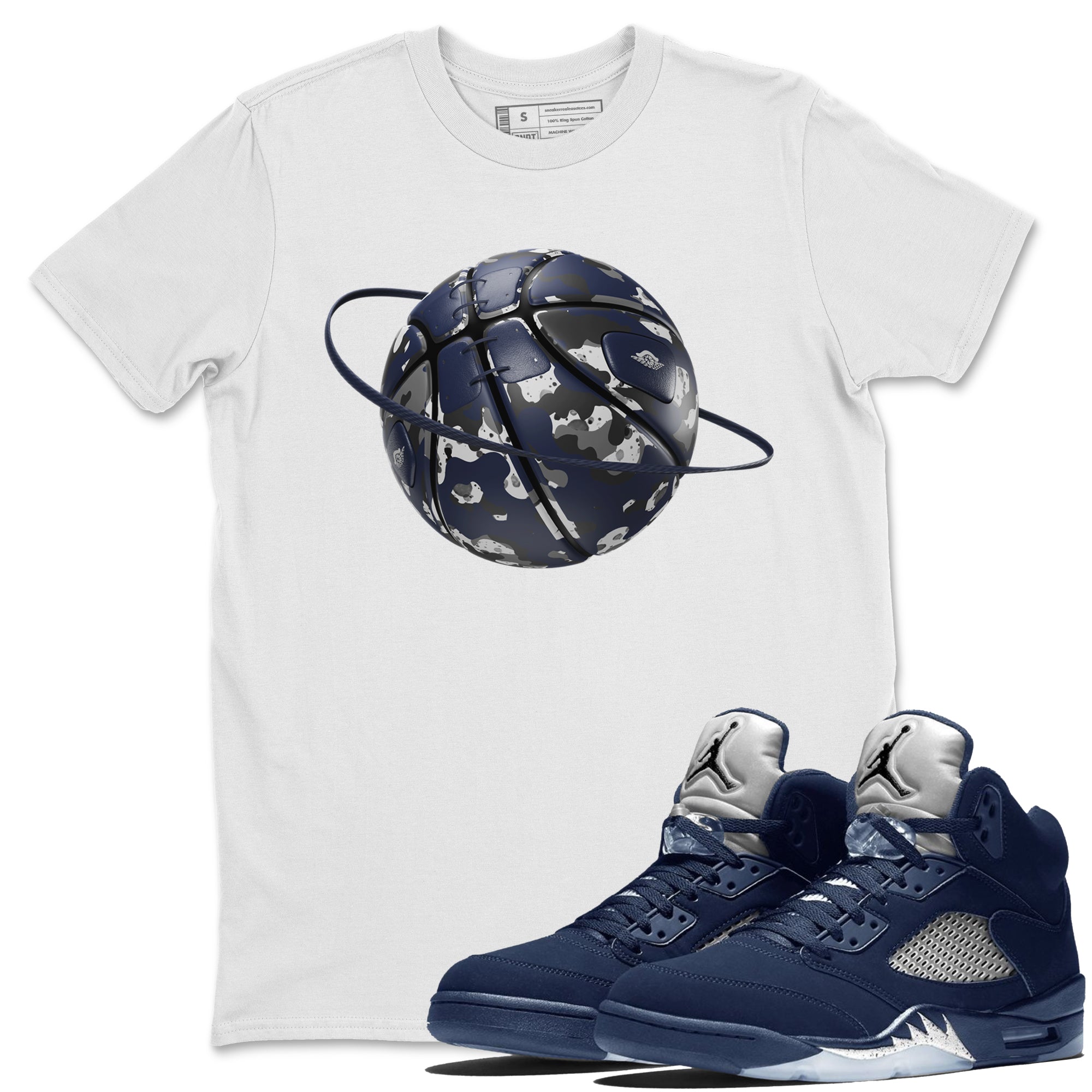 Camo Basketball Planet snkmatch Tee - Air Jordan 5 Georgetown