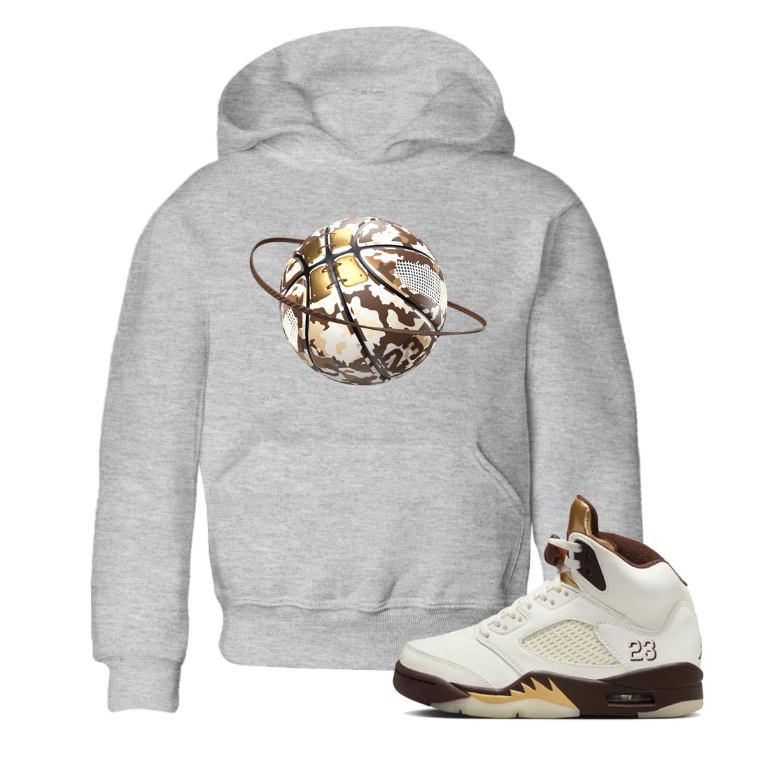 Camo Basketball Planet snkmatch Tees Kids - Air Jordan 5 Golden Ticket