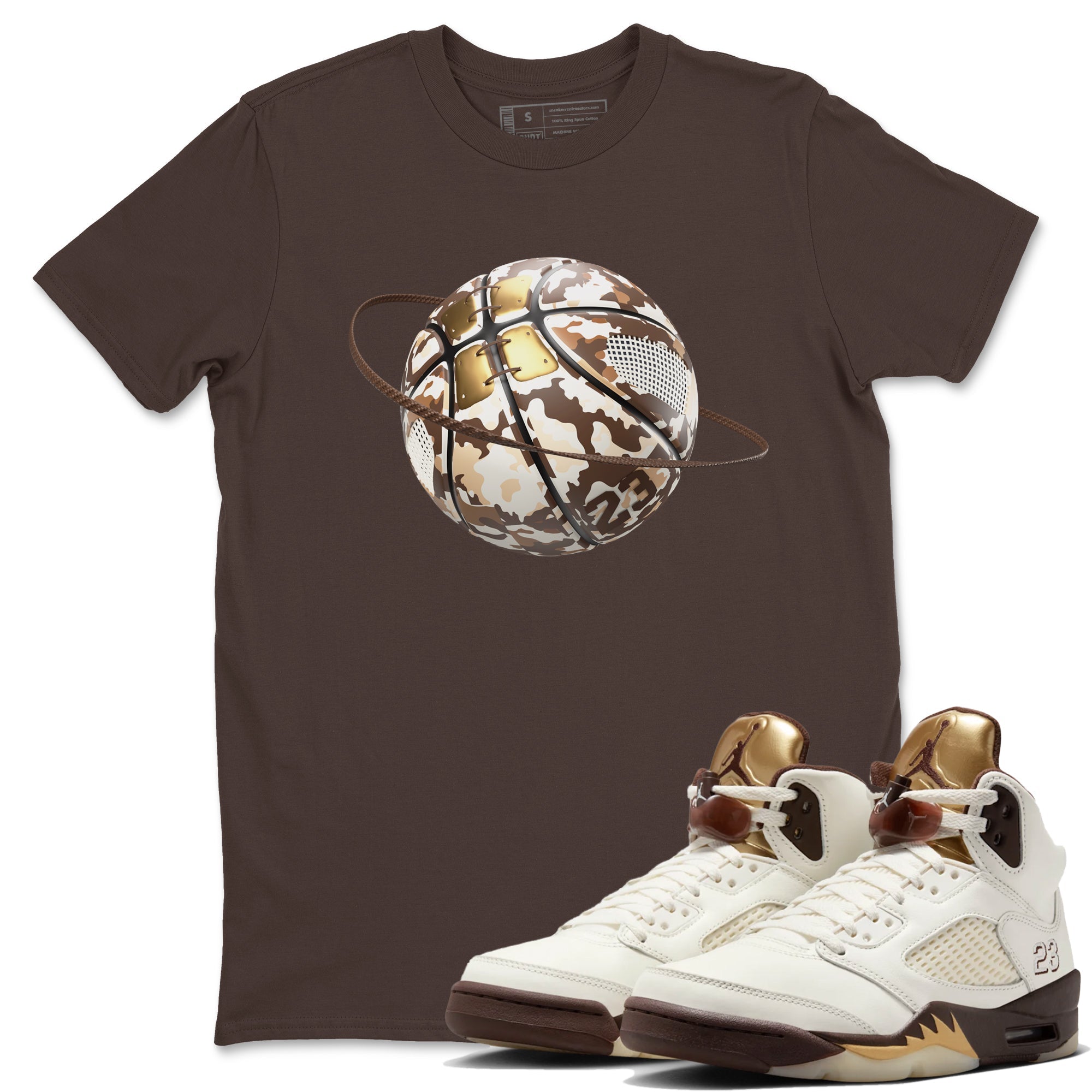 Camo Basketball Planet snkmatch Tees - Air Jordan 5 Golden Ticket