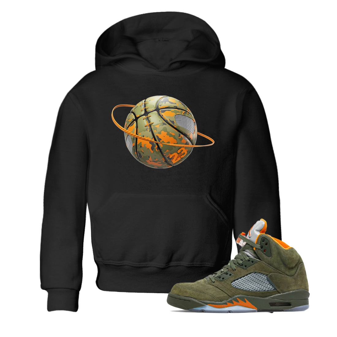 Camo Basketball Planet snkmatch Tees Kids - Air Jordan 5 Olive