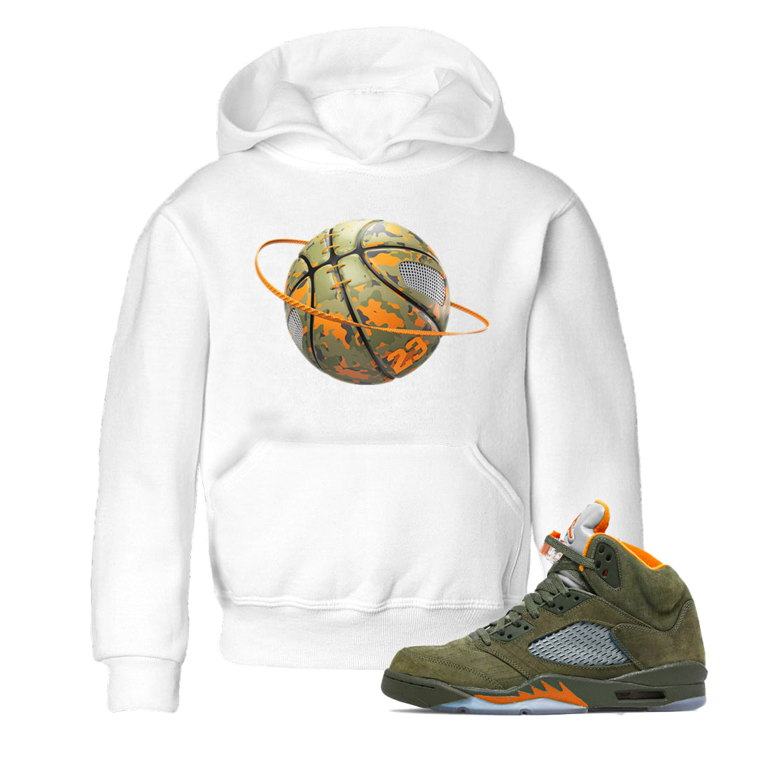Camo Basketball Planet snkmatch Tees Kids - Air Jordan 5 Olive