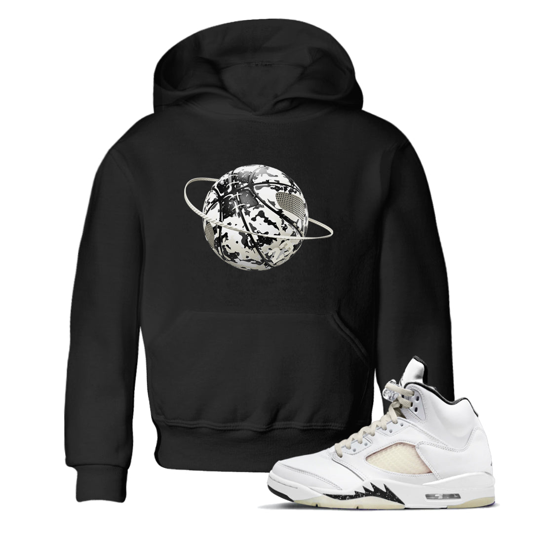 Camo Basketball Planet snkmatch Tees Kids - Air Jordan 5 Sail