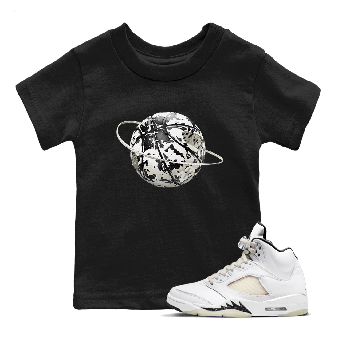 Camo Basketball Planet snkmatch Tees Kids - Air Jordan 5 Sail