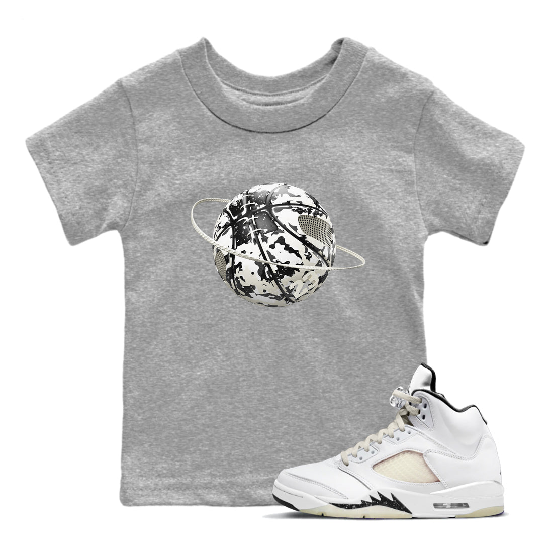 Camo Basketball Planet snkmatch Tees Kids - Air Jordan 5 Sail