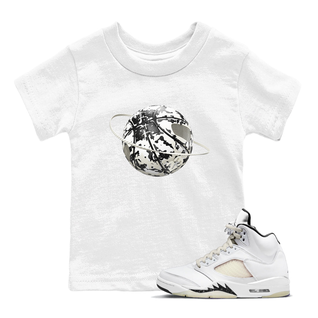Camo Basketball Planet snkmatch Tees Kids - Air Jordan 5 Sail