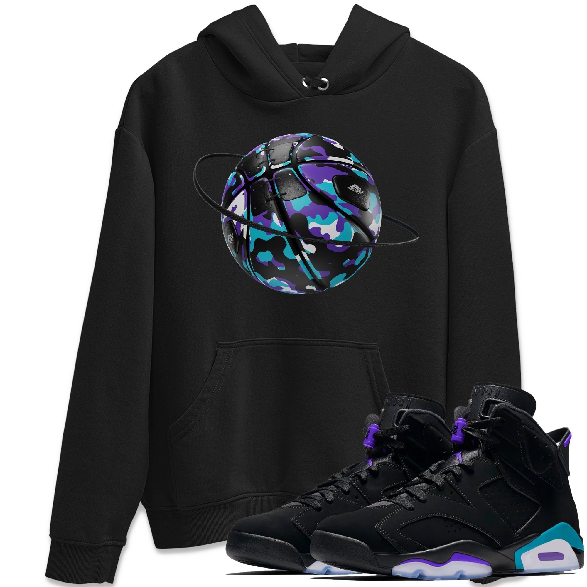 Camo Basketball Planet snkmatch Tee - Air Jordan 6 Aqua
