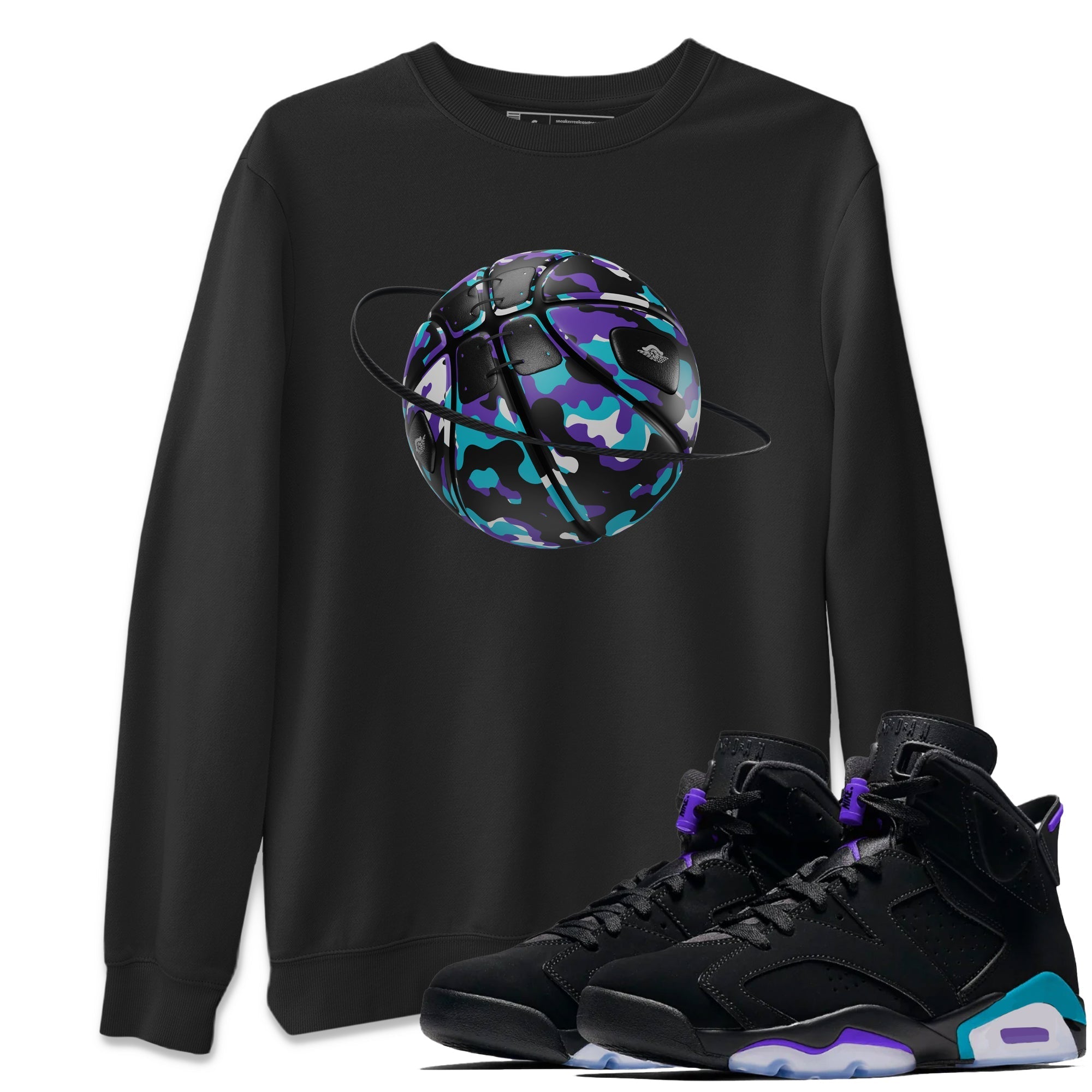 Camo Basketball Planet snkmatch Tee - Air Jordan 6 Aqua