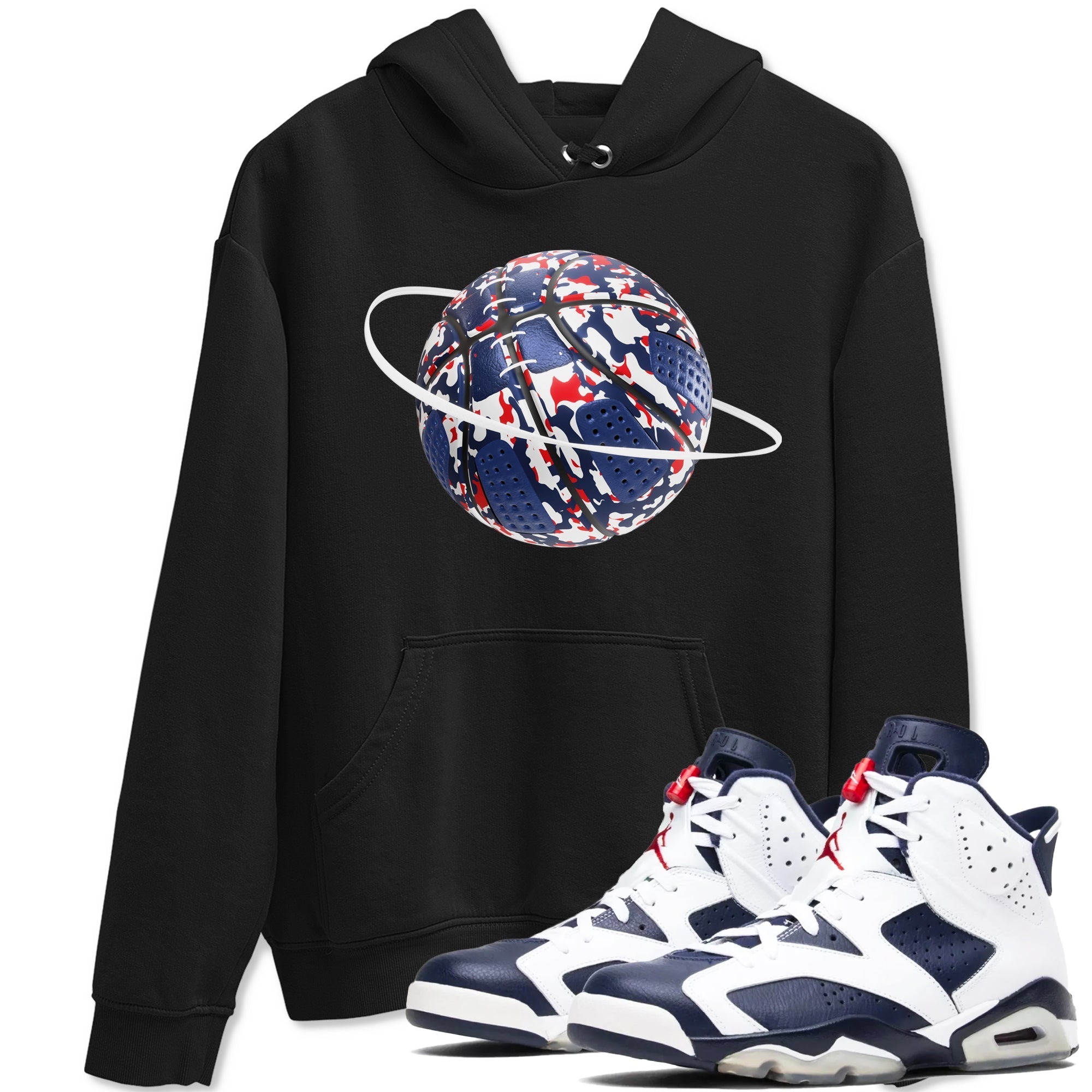Camo Basketball Planet snkmatch Tees - Air Jordan 6 White And Midnight Navy